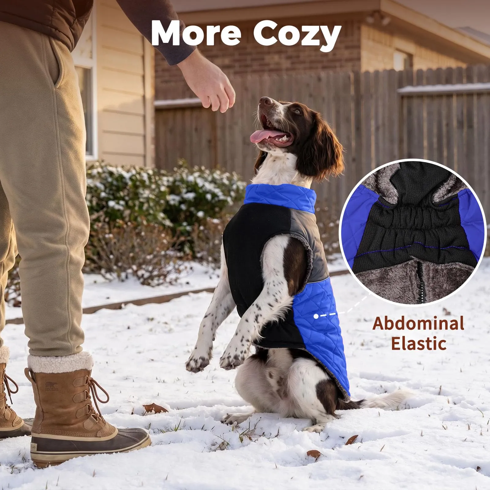JoyDaog Cappottino Impermeabile in Pile per Cani di Piccola Taglia, Blu, XS - immagine 6