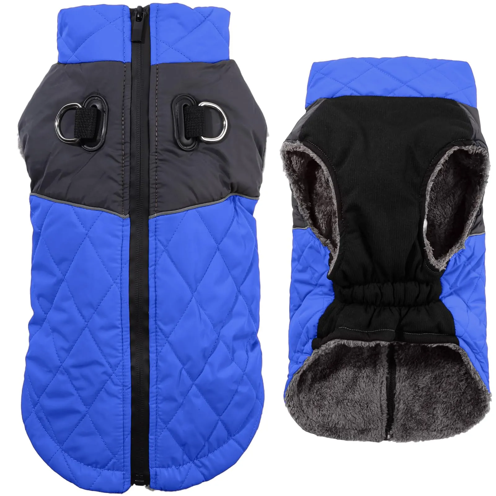 JoyDaog Cappottino Impermeabile in Pile per Cani di Taglia Media, Blu, L - immagine 1