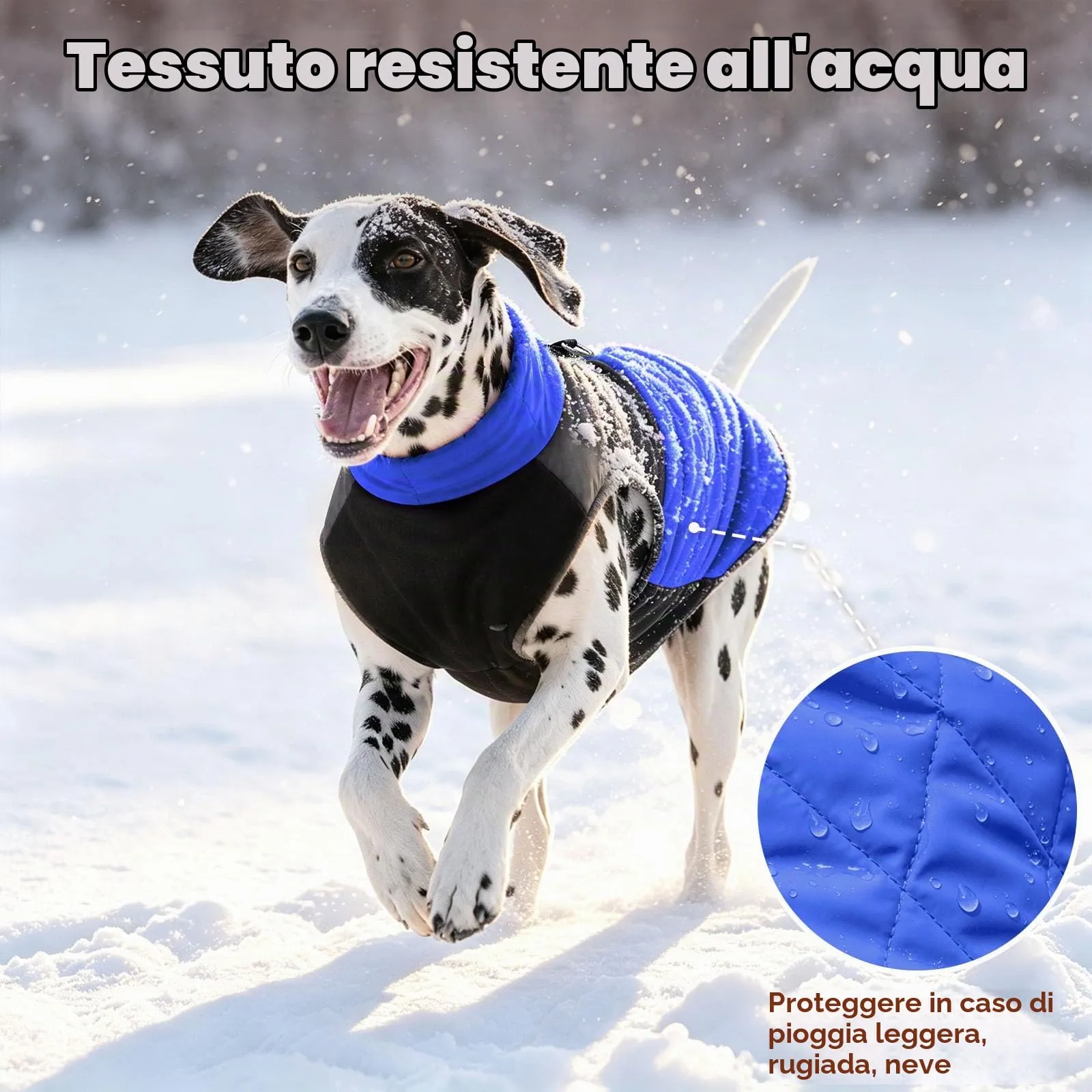 JoyDaog Cappottino Impermeabile in Pile per Cani di Taglia Media, Blu, L - immagine 4