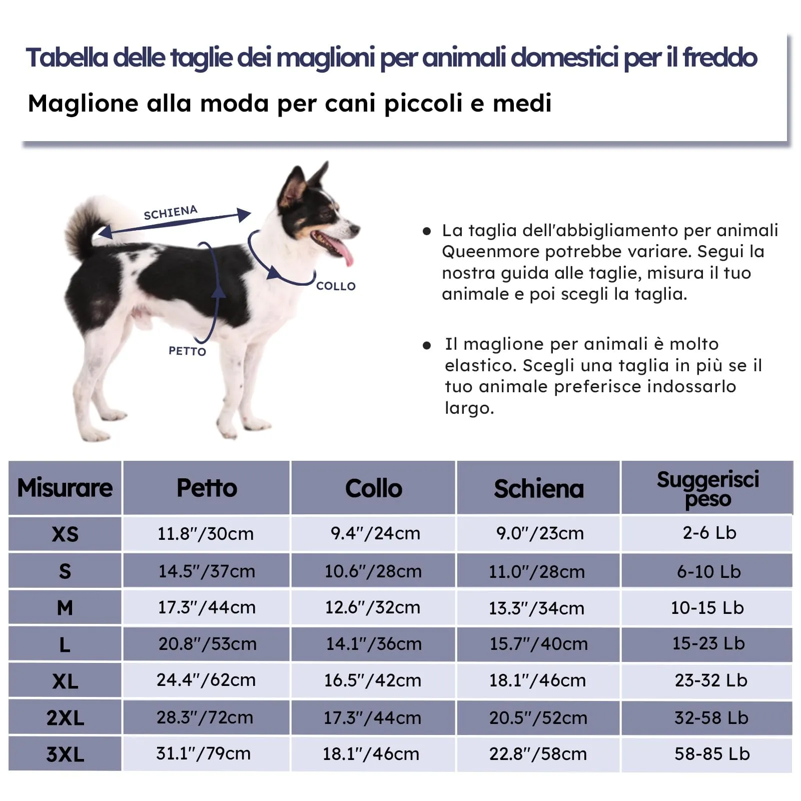 Queenmore Maglione Caldo a Collo Alto per Cane, XL, Blu scuro - immagine 4