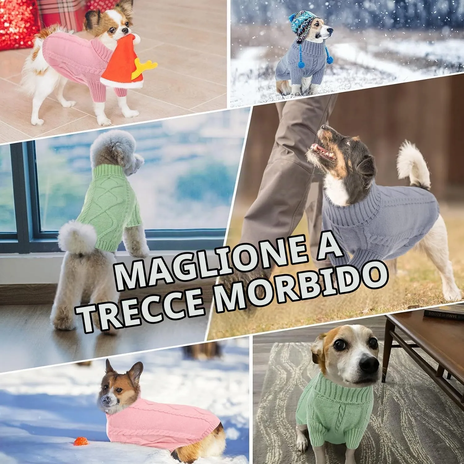 Queenmore Maglione a Trecce per Cani di Piccola e Media Taglia, Marrone, Taglia L - immagine 6