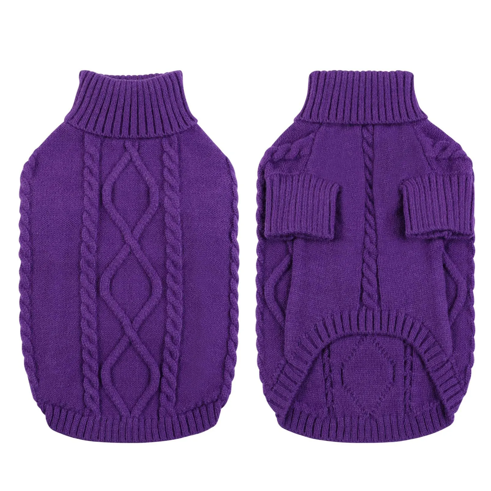 Queenmore Maglione per Cani in Maglia a Treccia, Viola, Taglia XL - immagine 8