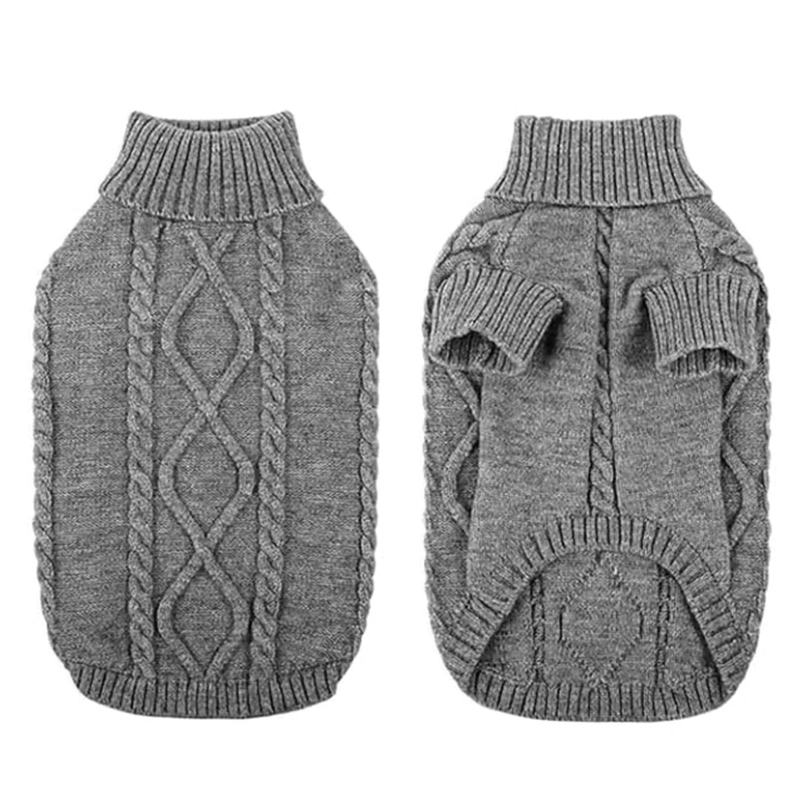 Queenmore Maglione per cani a treccia, XL, Grigio scuro - immagine 8