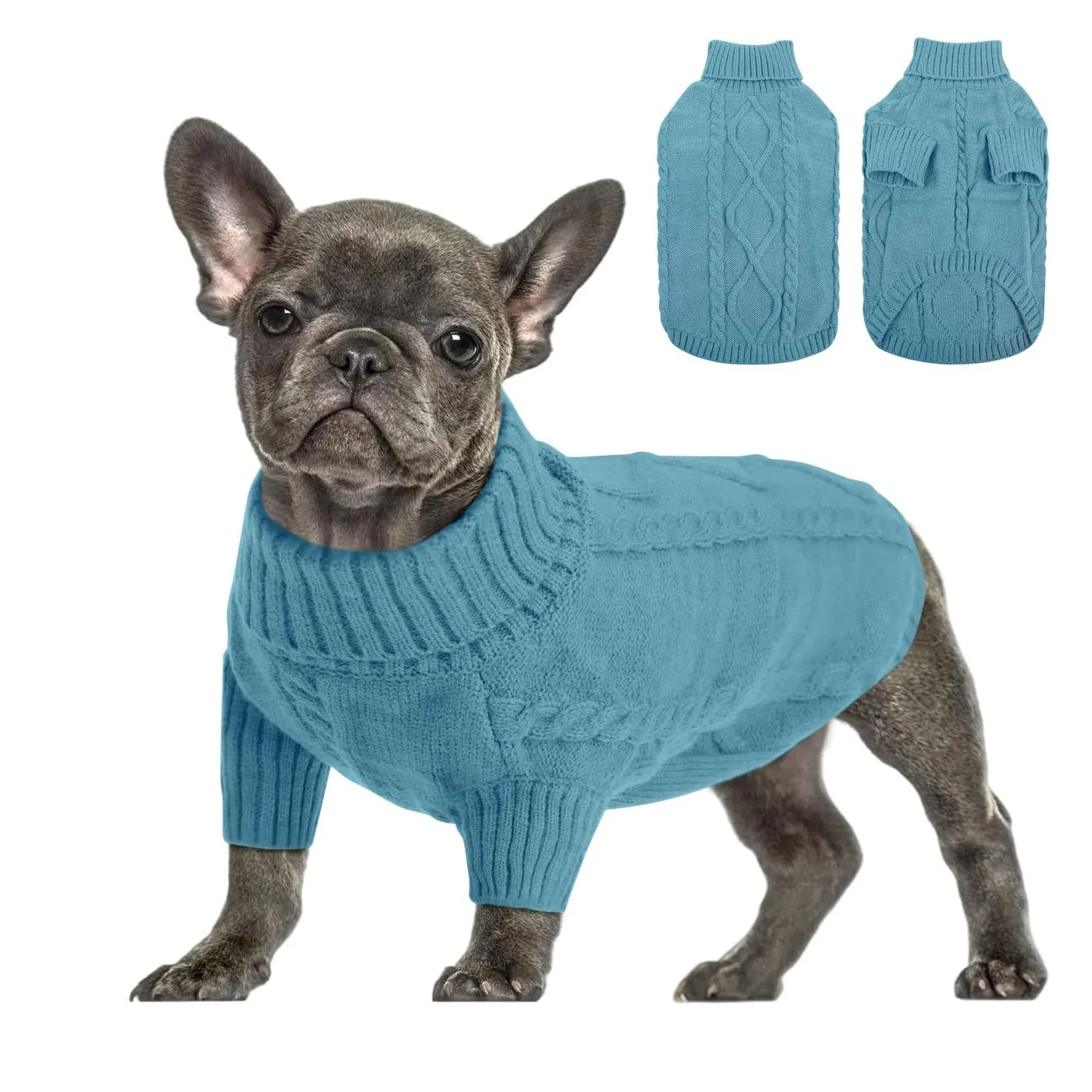 Queenmore Maglione per Cani in Maglia, Taglia XL, Teal - immagine 1