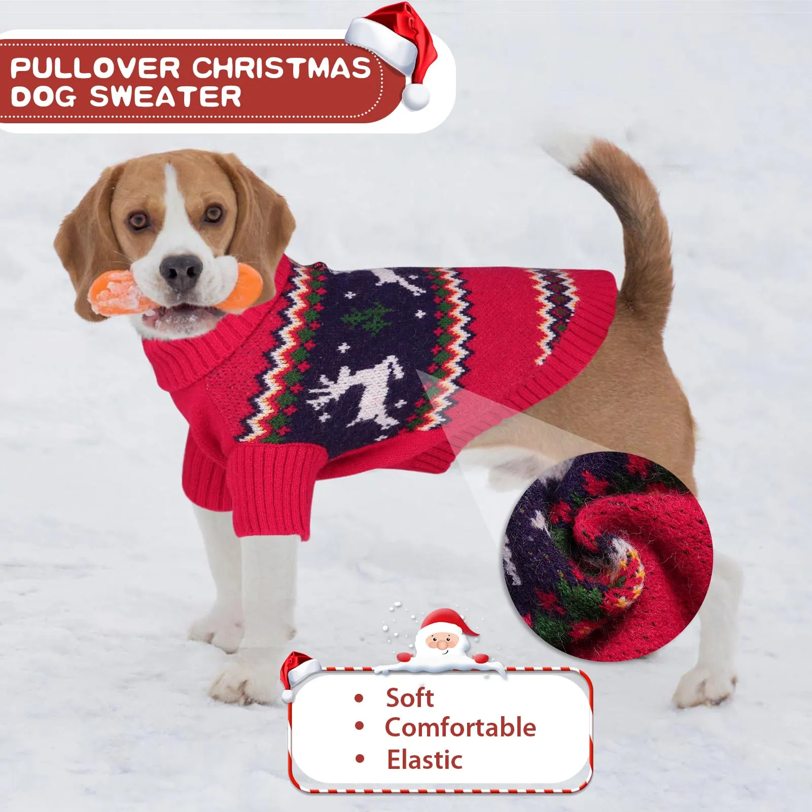 Queenmore Maglione di Natale per Cani e Gatti, Taglia XL - immagine 5