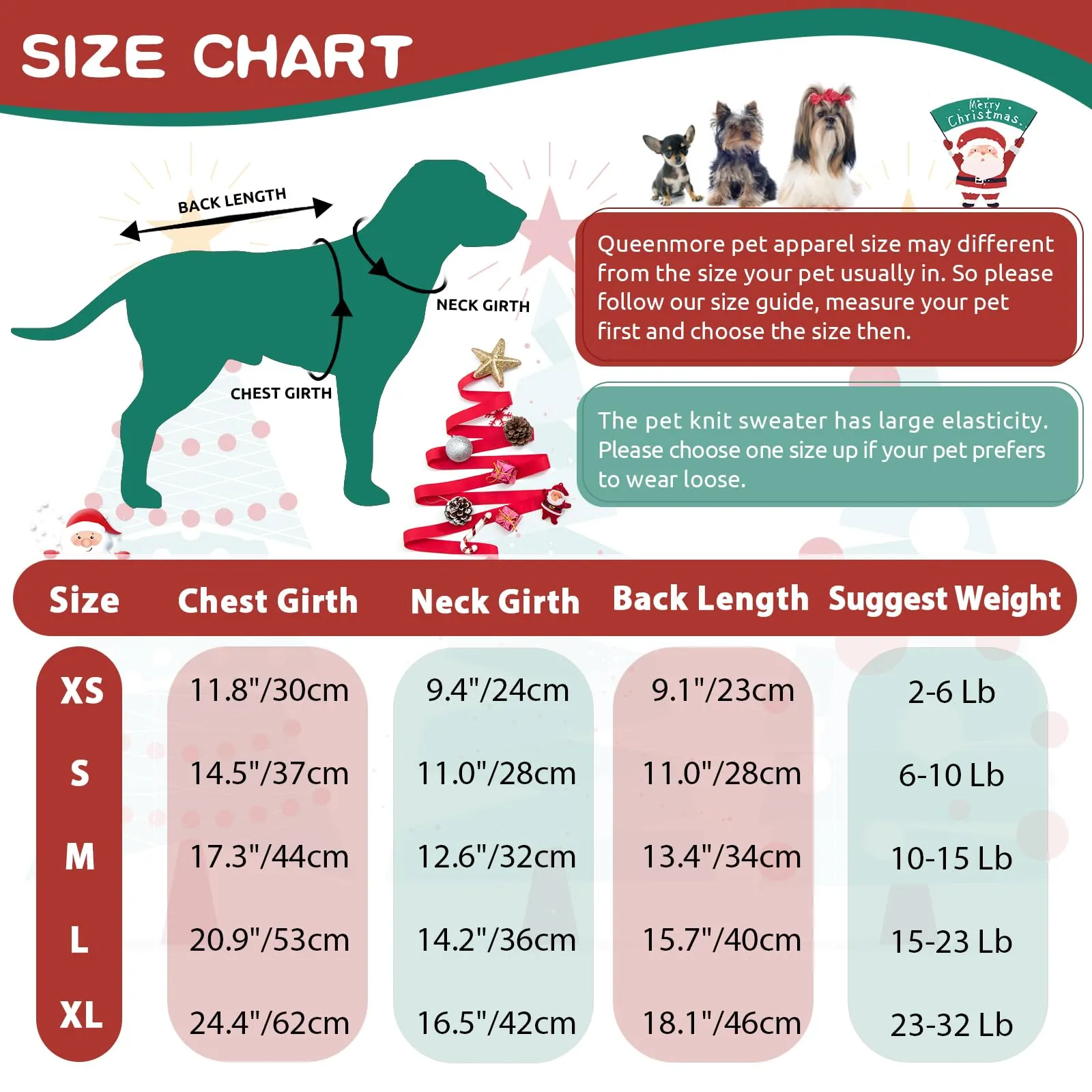 Queenmore Maglione Natale per Cane, Taglia S - immagine 2