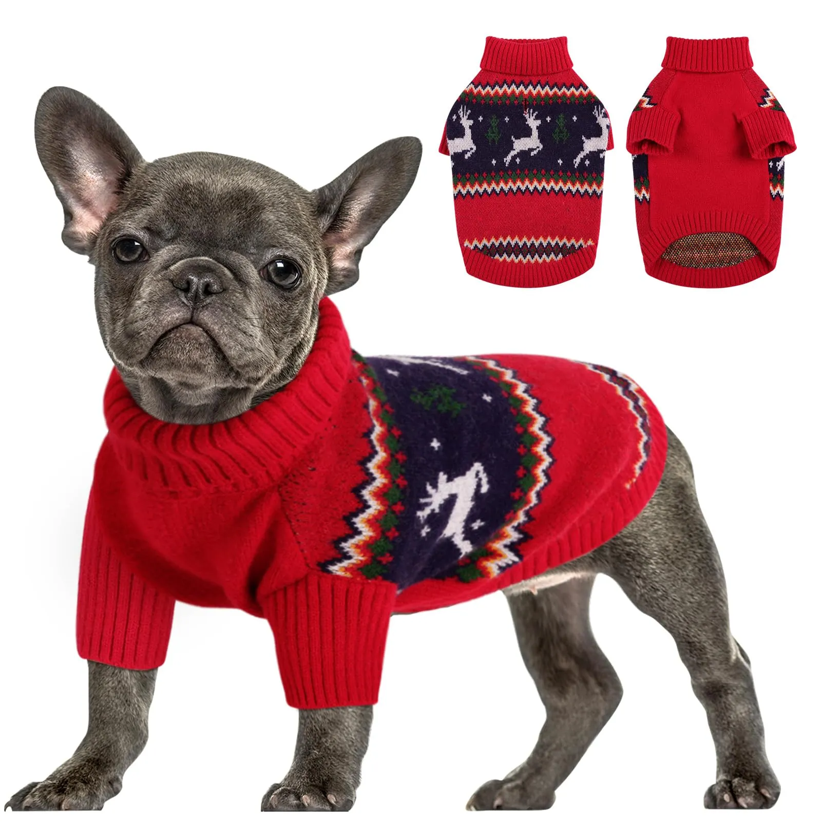 Queenmore Maglione Natalizio Lavorato a Maglia per Cani, Taglia M - immagine 1