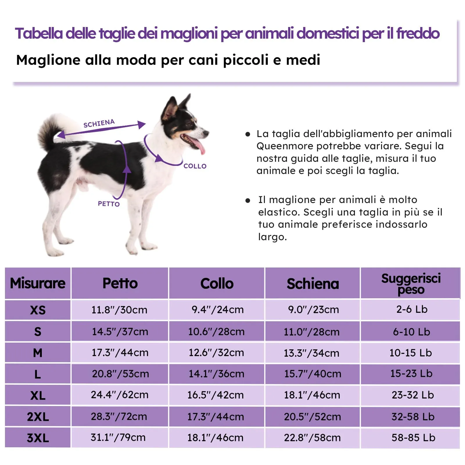 Queenmore Maglione per Cani in Maglia a Treccia, Viola, Taglia XS - immagine 4