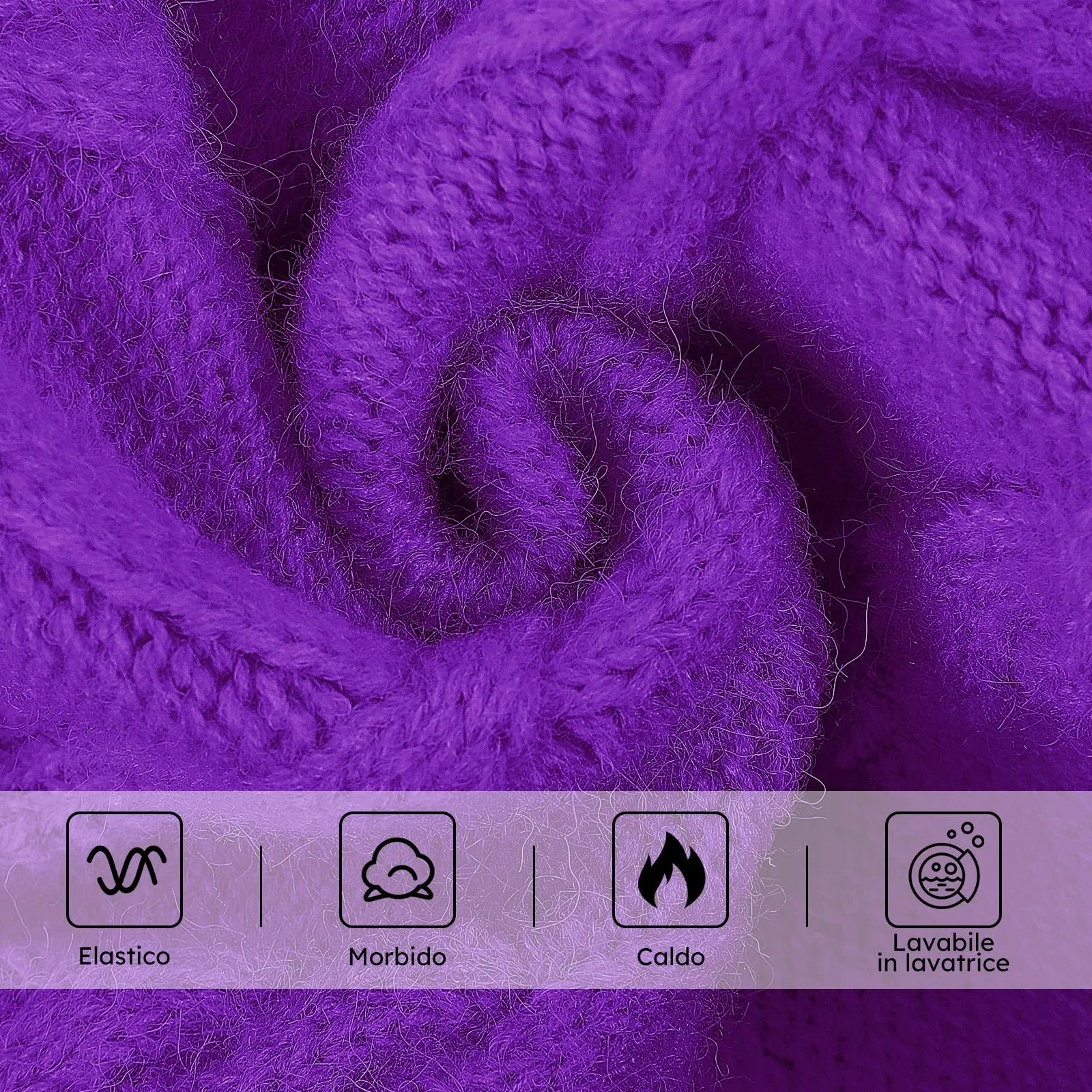 Queenmore Maglione Caldo a Collo Alto per Cani e Gatti, Viola, L - immagine 2