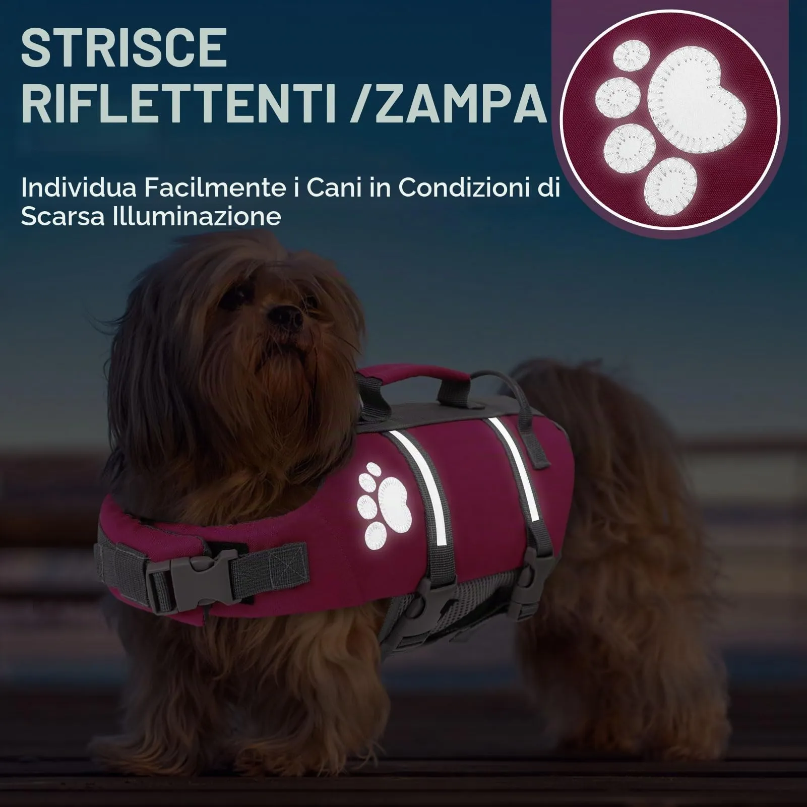 Queenmore Giubbotto Salvagente per Cani Grandi, Riflettente, Fucsia, 2XL - immagine 3