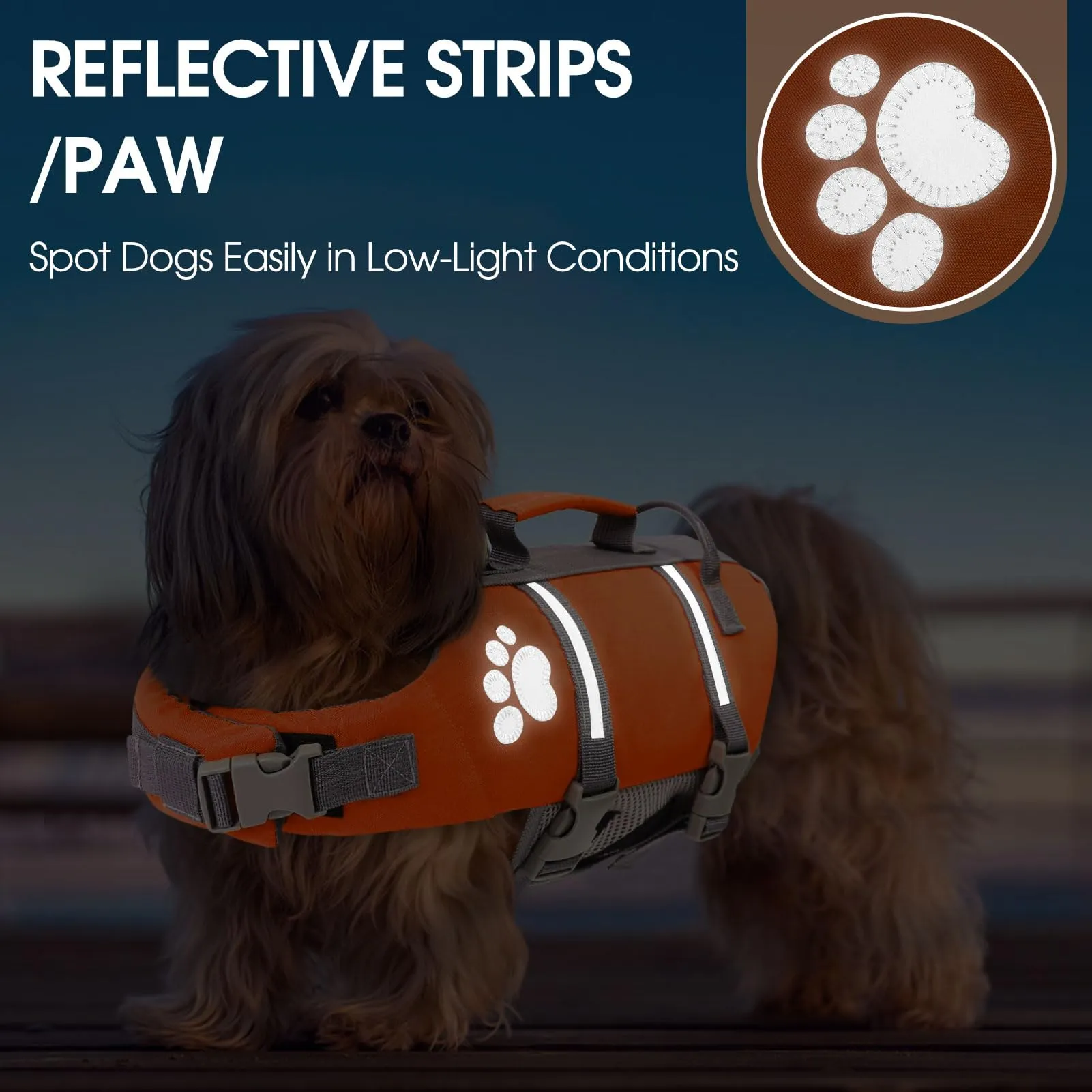 Queenmore Giubbotto Salvagente per Cani Grandi, Riflettente e Regolabile, Arancione, 2XL - immagine 3
