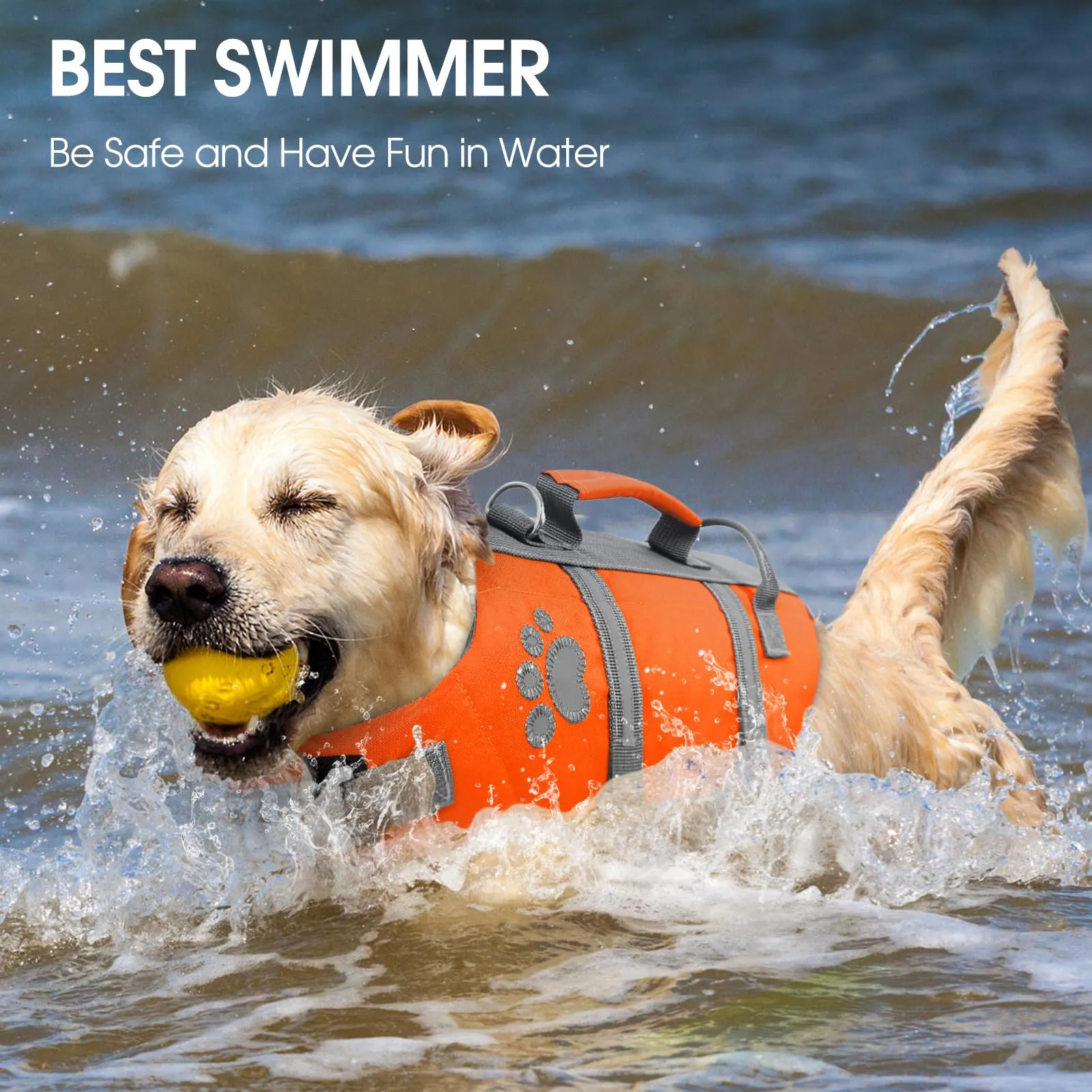 Queenmore Giubbotto Salvagente per Cani Grandi, Riflettente e Regolabile, Arancione, 2XL - immagine 7