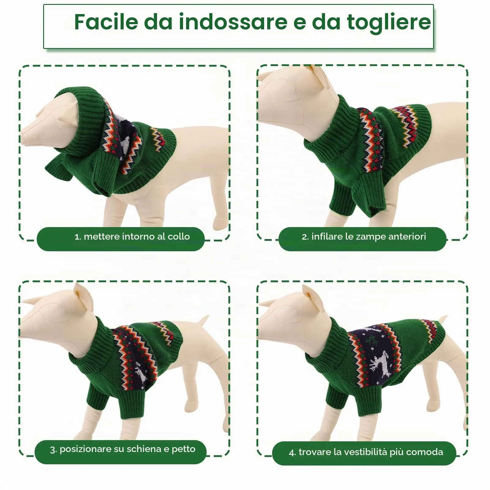 Queenmore Maglione di Natale per Cane Bassotto, Caldo ed Elastico con Collo Alto - immagine 4