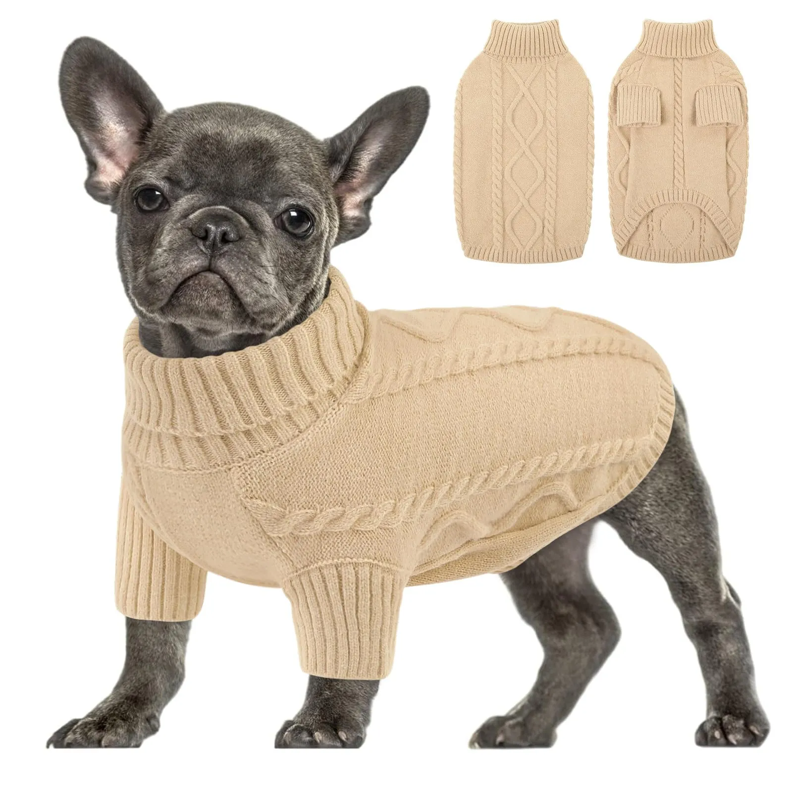 Queenmore Maglione Cane Bassotto Caldo Elastico Collo Alto Ritorto - immagine 1