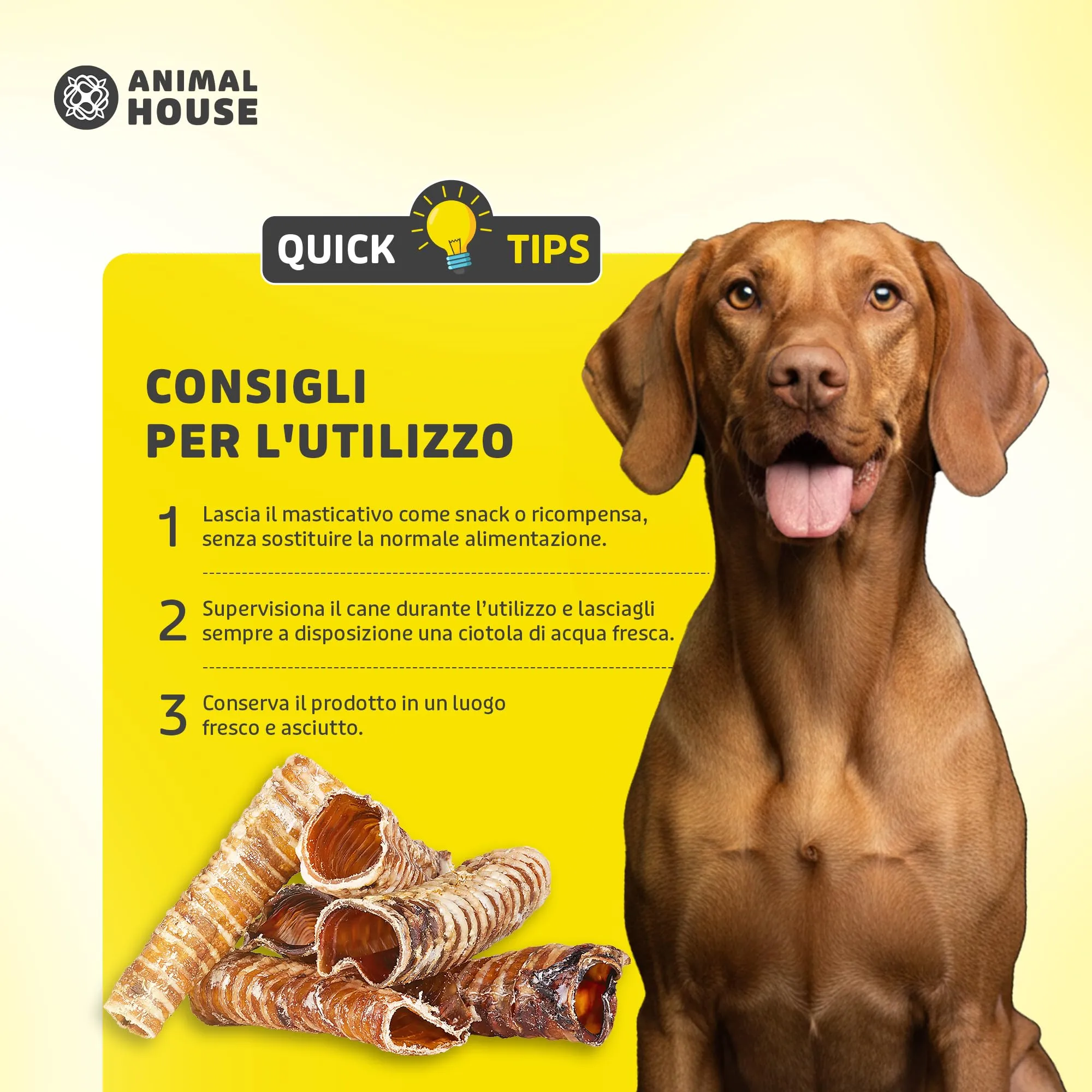 Animal House Snack Naturale per Cani BARF Trachee Bovine, 500 g - immagine 4
