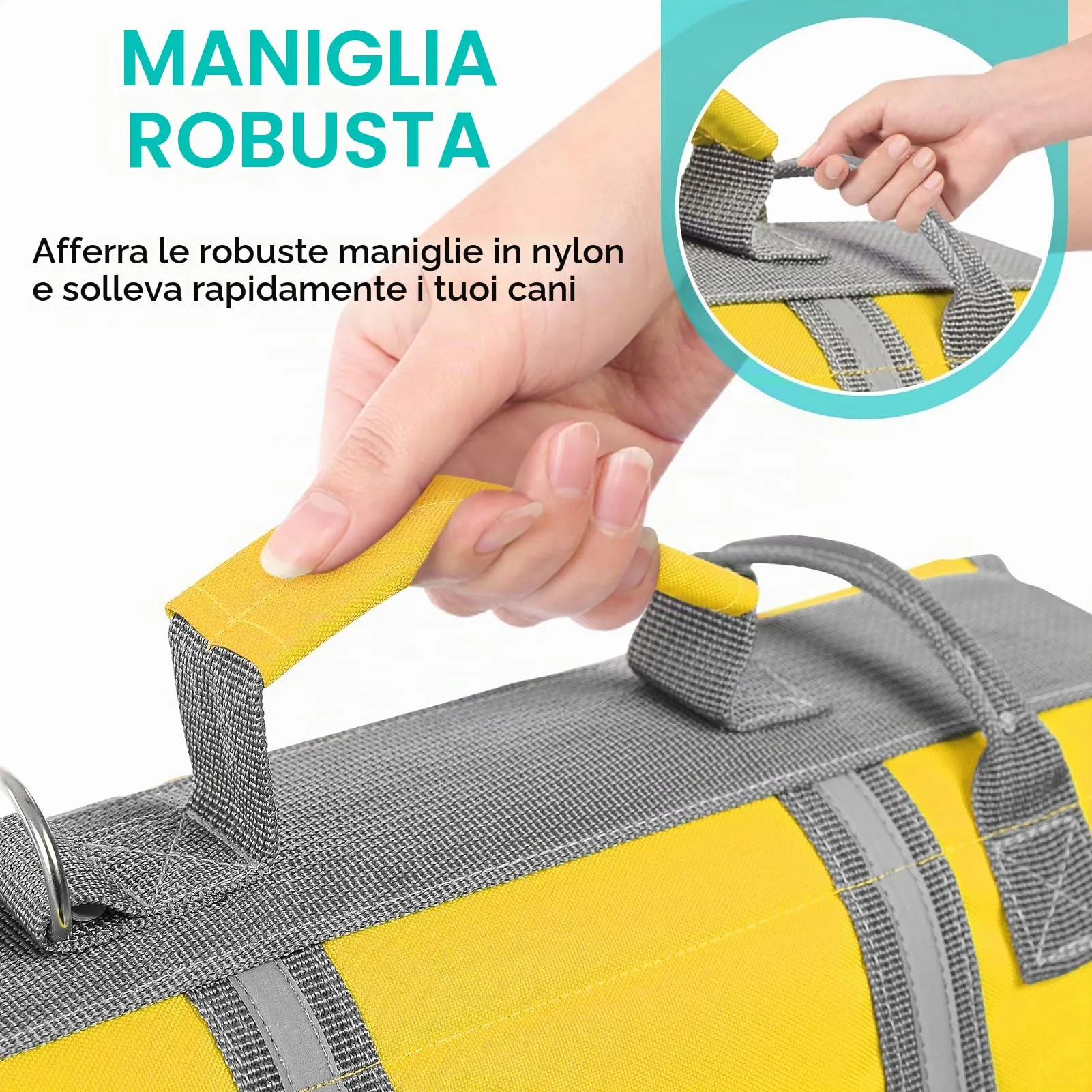 Queenmore Giubbotto Salvagente per Cani Grandi, Riflettente e Regolabile, Giallo, XL - immagine 5