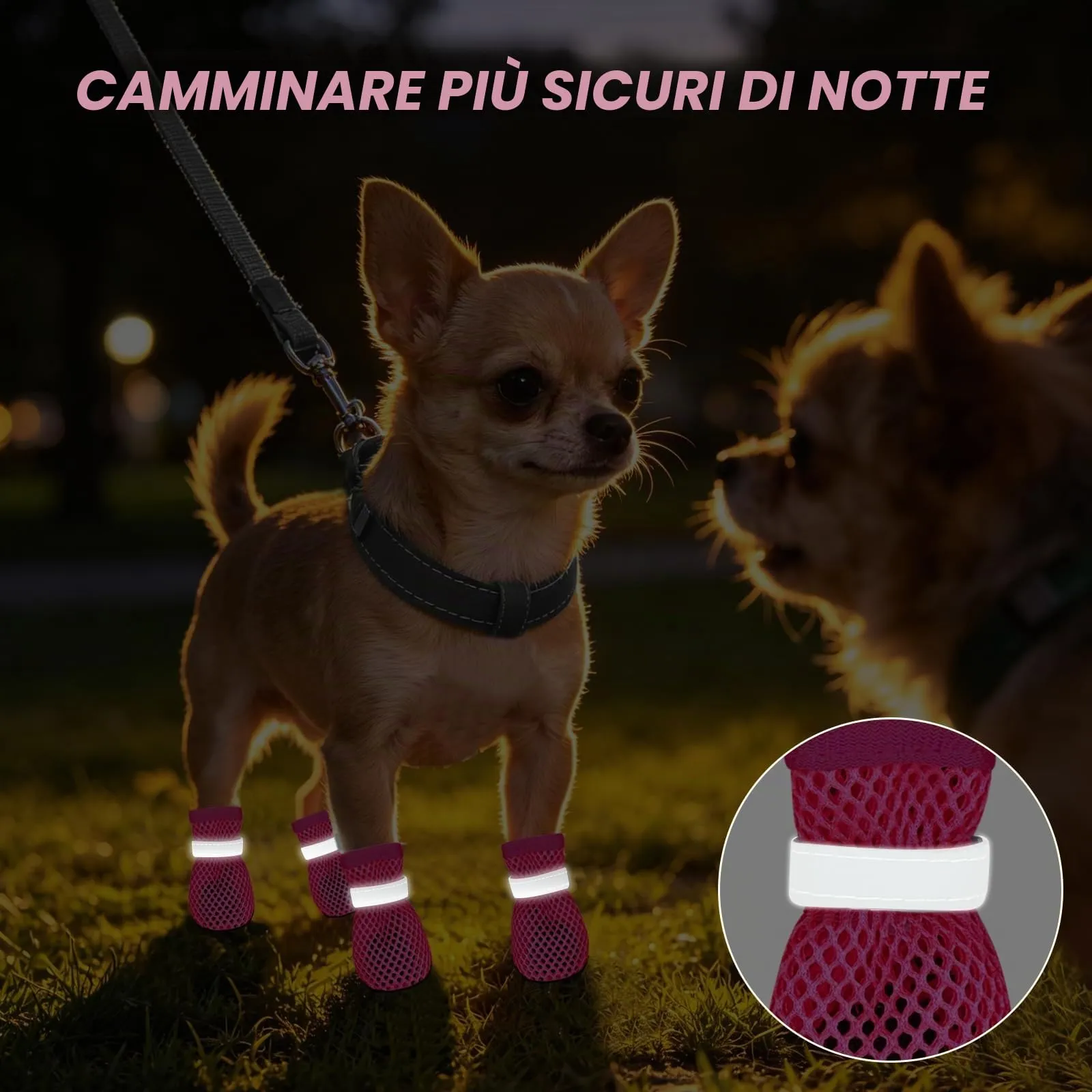YEAMLTE Scarpe Estive per Cani in Rete, Antiscivolo e Traspiranti, 4 Pezzi - immagine 5