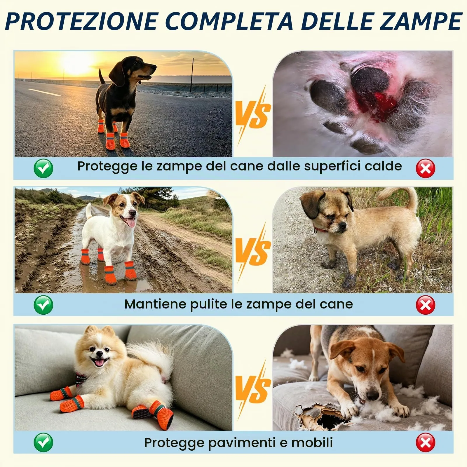 YEAMLTE Scarpe Estive per Cani in Rete, Antiscivolo e Traspiranti, 4 Pezzi - immagine 6