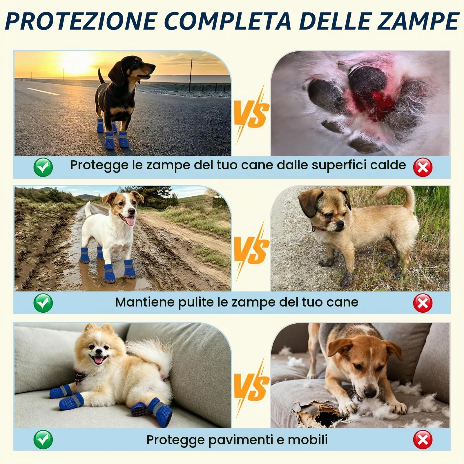 YEAMLTE Scarpe Estive in Rete per Cani, 4 Pezzi, Antiscivolo e Traspiranti, Blu, Taglia L - immagine 6