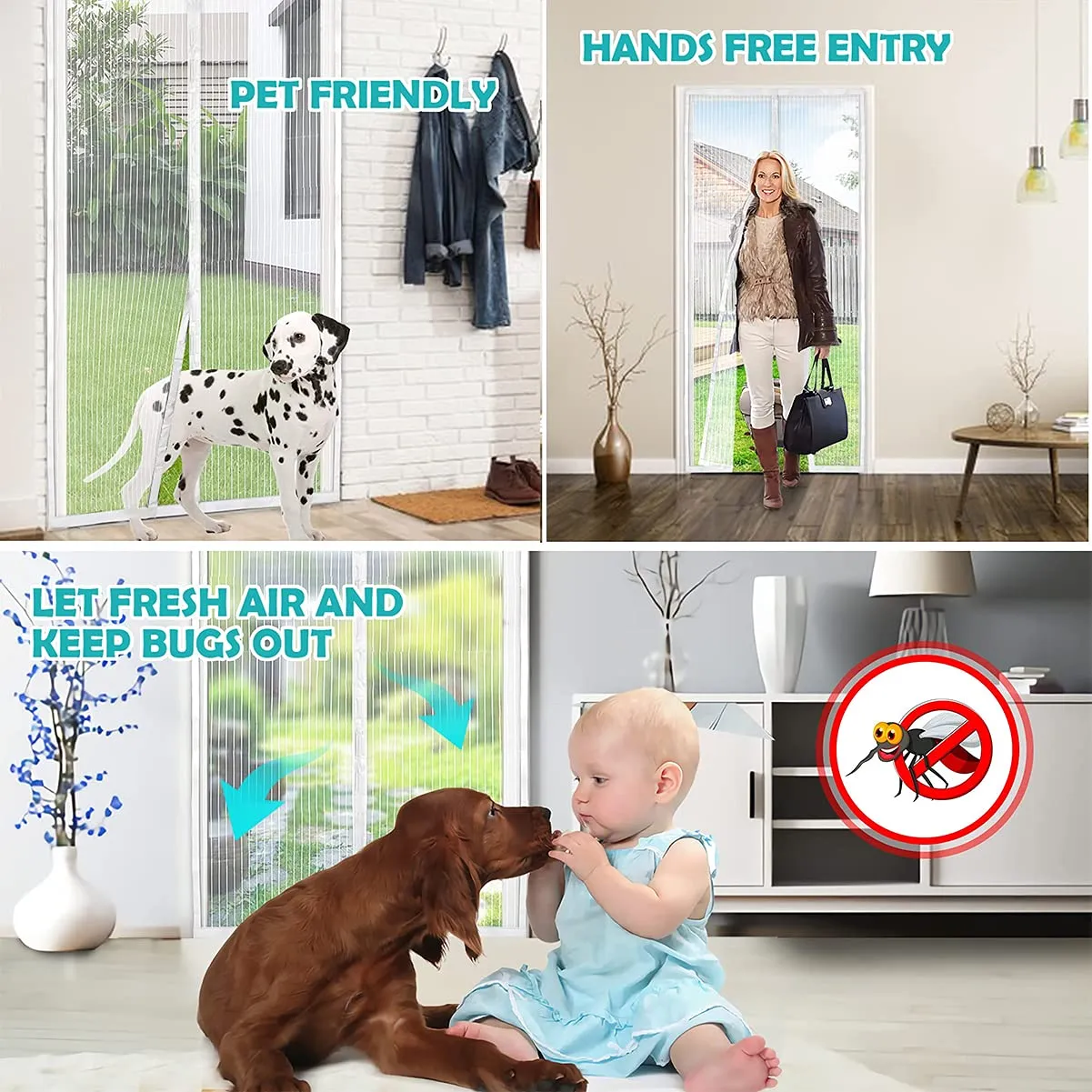 Meet Beauty Zanzariera Magnetica per Porte, 120 x 145 cm, Nero - immagine 7