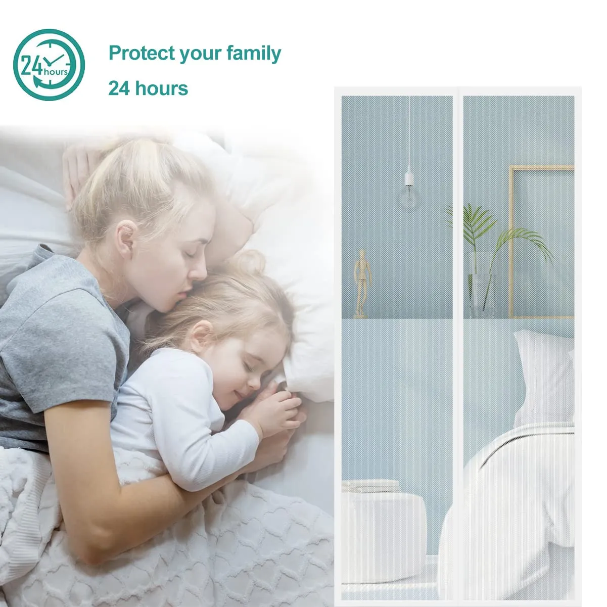Meet Beauty Zanzariera Magnetica per Porte, 60 x 190 cm, Nero - immagine 3