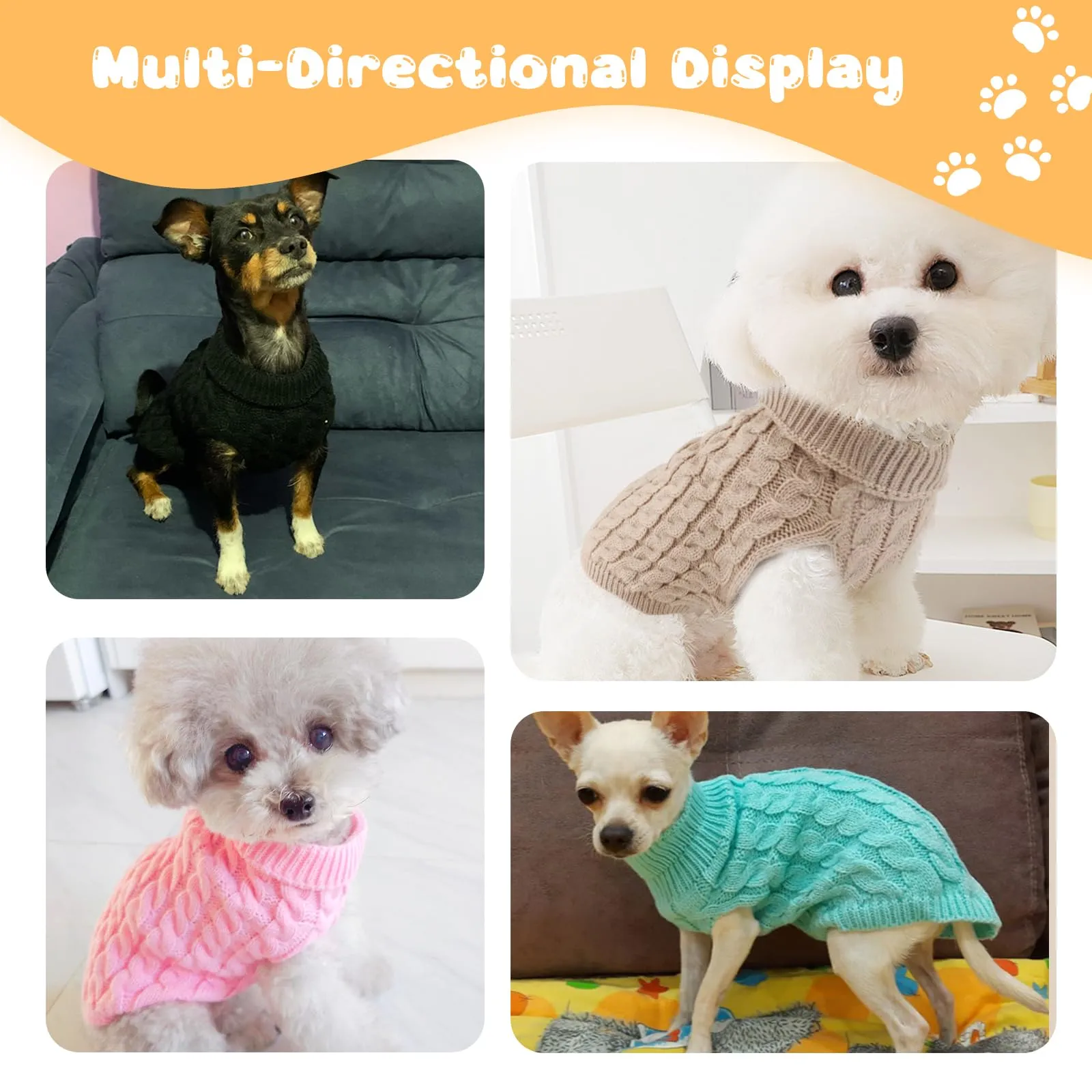 Fiohiros Maglioncino per Cani e Gatti, Taglia M, Rosa e Grigio - immagine 4