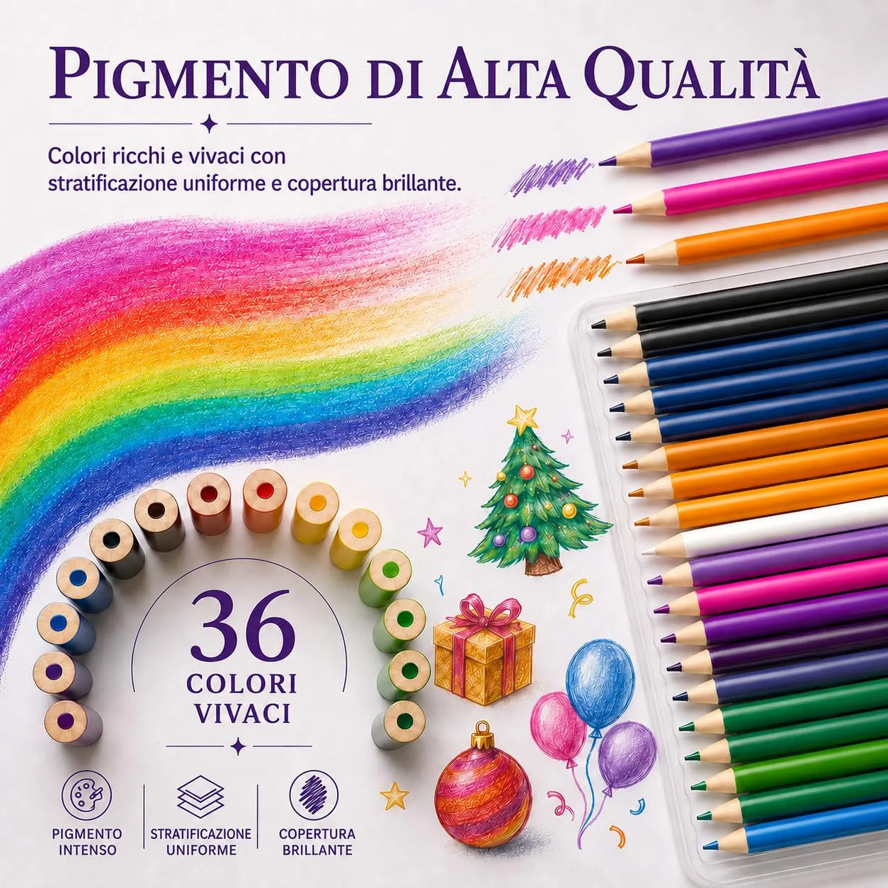 Melifluo Matite Colorate 36 Colori per Disegno, Morbide e Sovrapponibili - immagine 3
