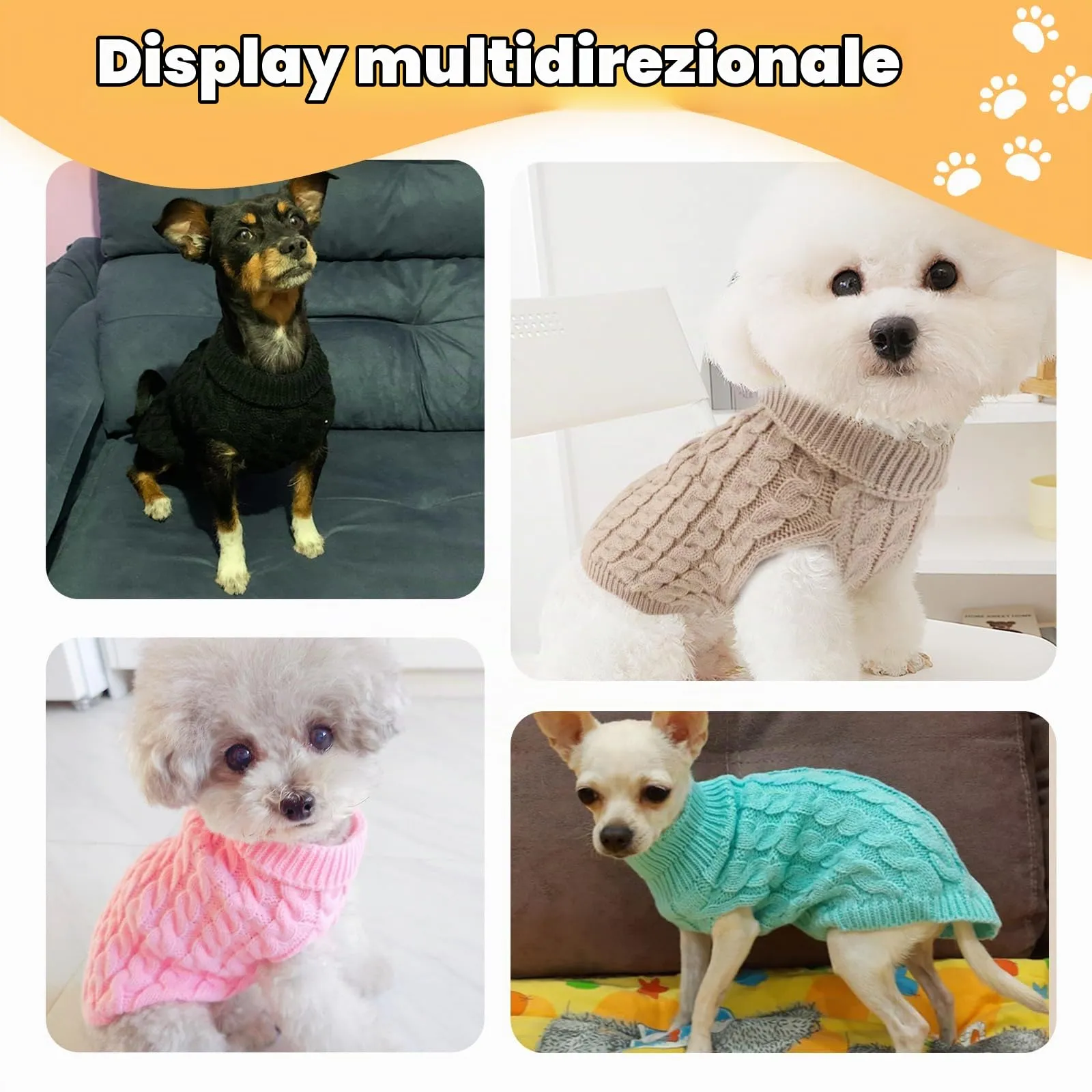 Fiohiros Maglioncino per Cani, Taglia S, Rosa e Grigio - immagine 4