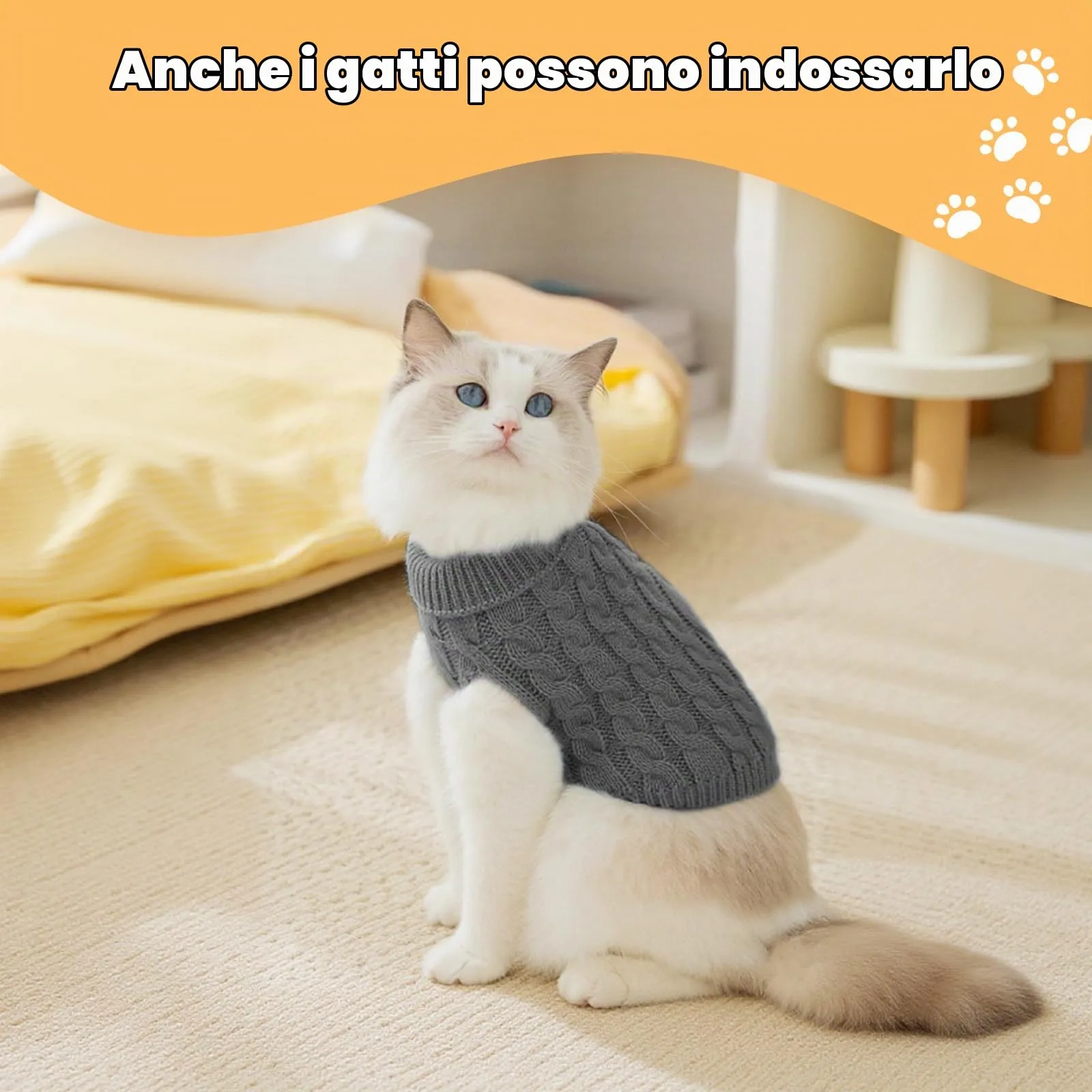 Fiohiros Maglioncino per Cani, Taglia S, Rosa e Grigio - immagine 5
