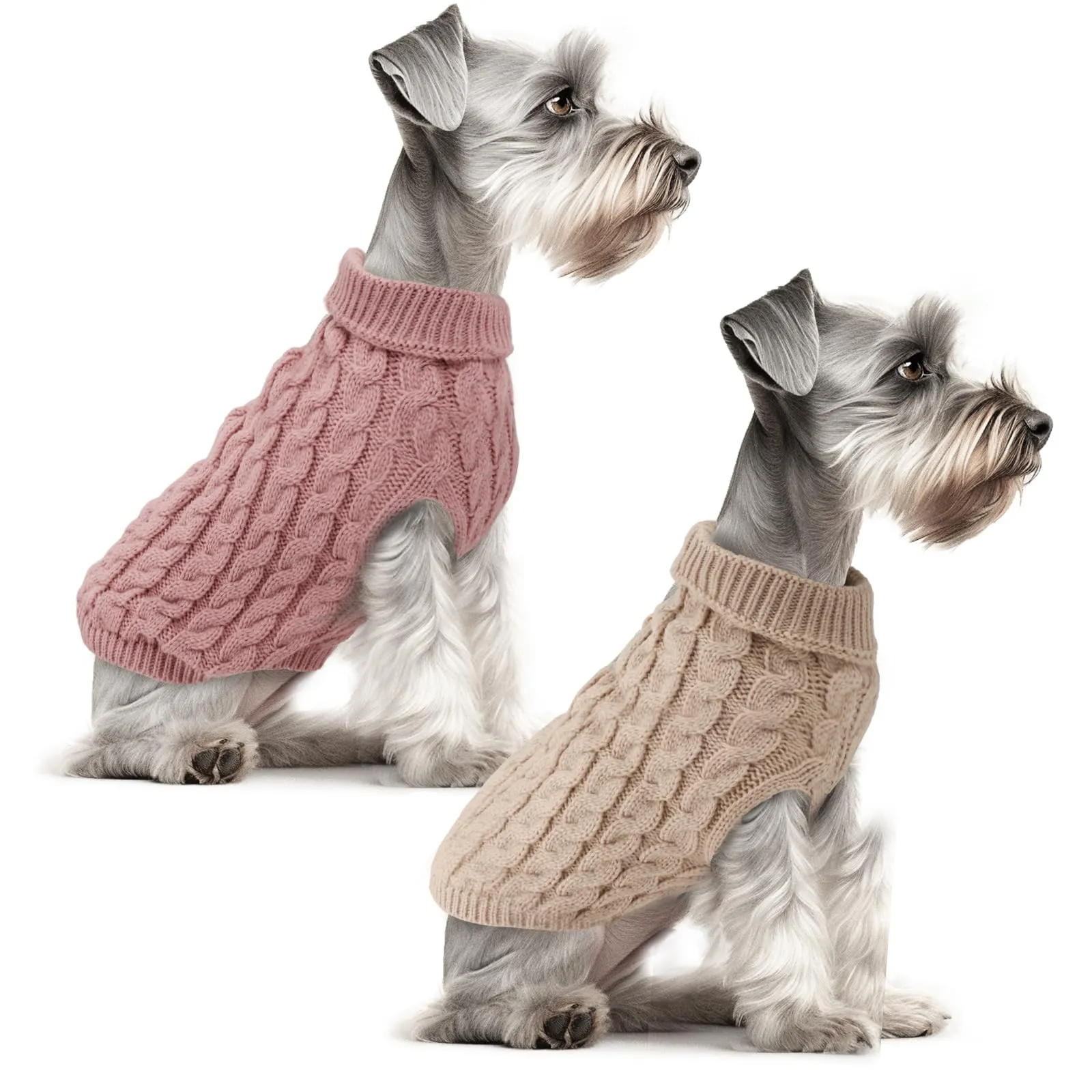 Fiohiros Maglioncino per Cani e Gatti, Taglia XL, Bianco Perla + Rossetto - immagine 1