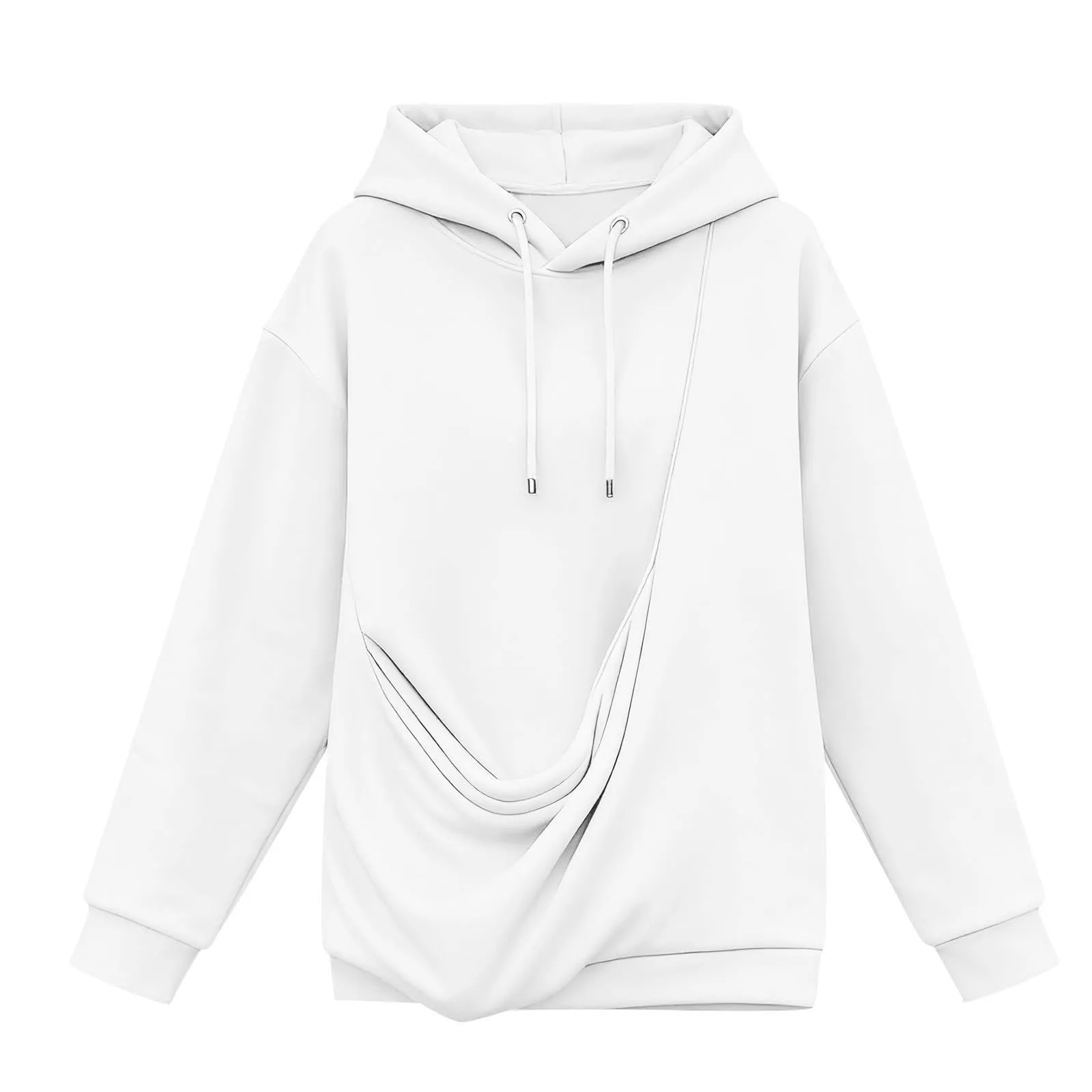 Generico Felpa con Cappuccio con Tasca Porta Animali per Cani e Gatti, Pullover Casual Invernale, Bianco, XXL - immagine 5