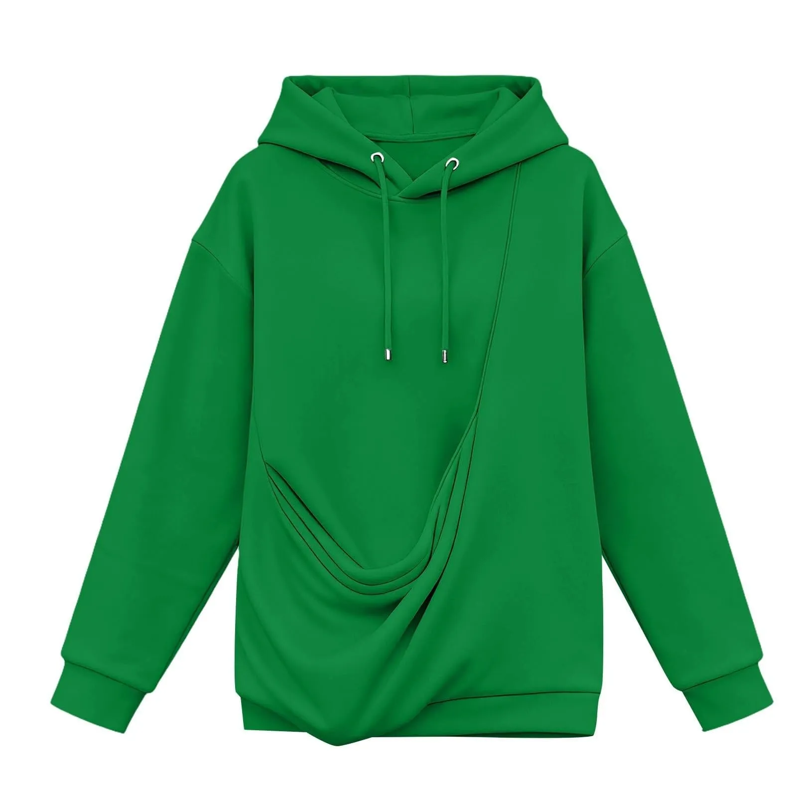 Felpa con Cappuccio Donna con Tasca Porta Animali per Cani e Gatti - Pullover Casual Invernale - Verde, XL - immagine 5