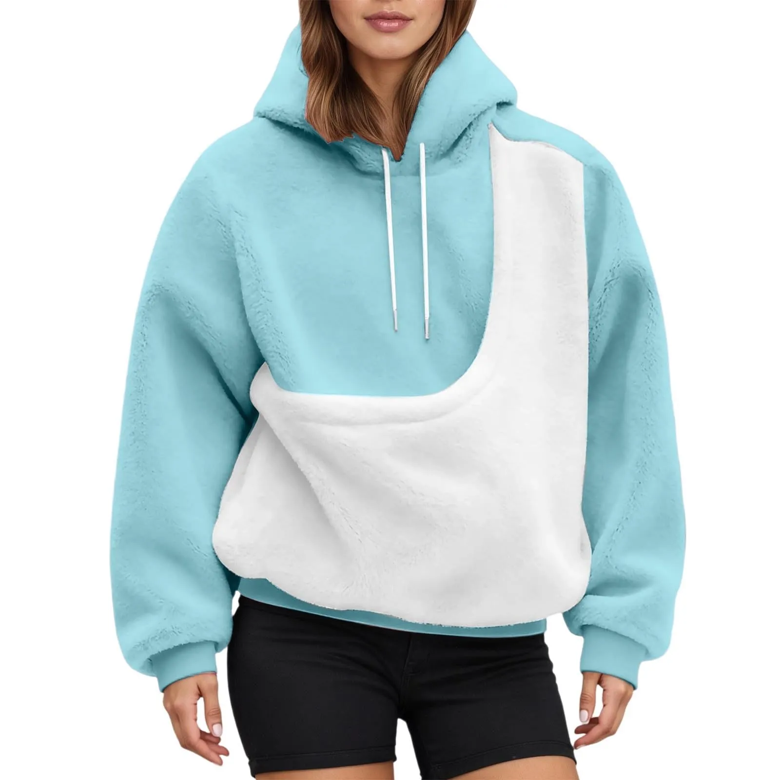 Felpa con Cappuccio e Tasca Porta Animali per Cani e Gatti - Pullover Casual Invernale - immagine 6