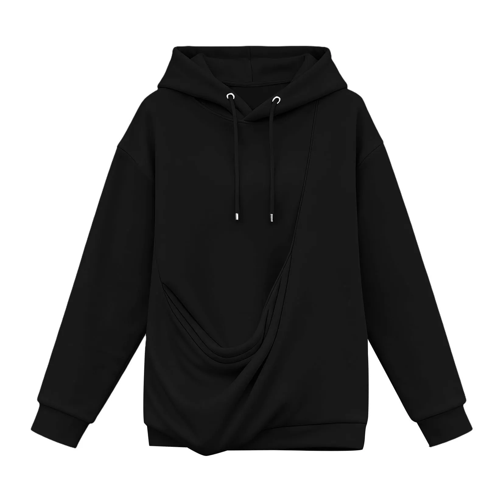 Generico Felpa con Cappuccio Donna con Tasca Porta Animali, Pullover Casual Invernale, 3XL, Schwarz - immagine 5