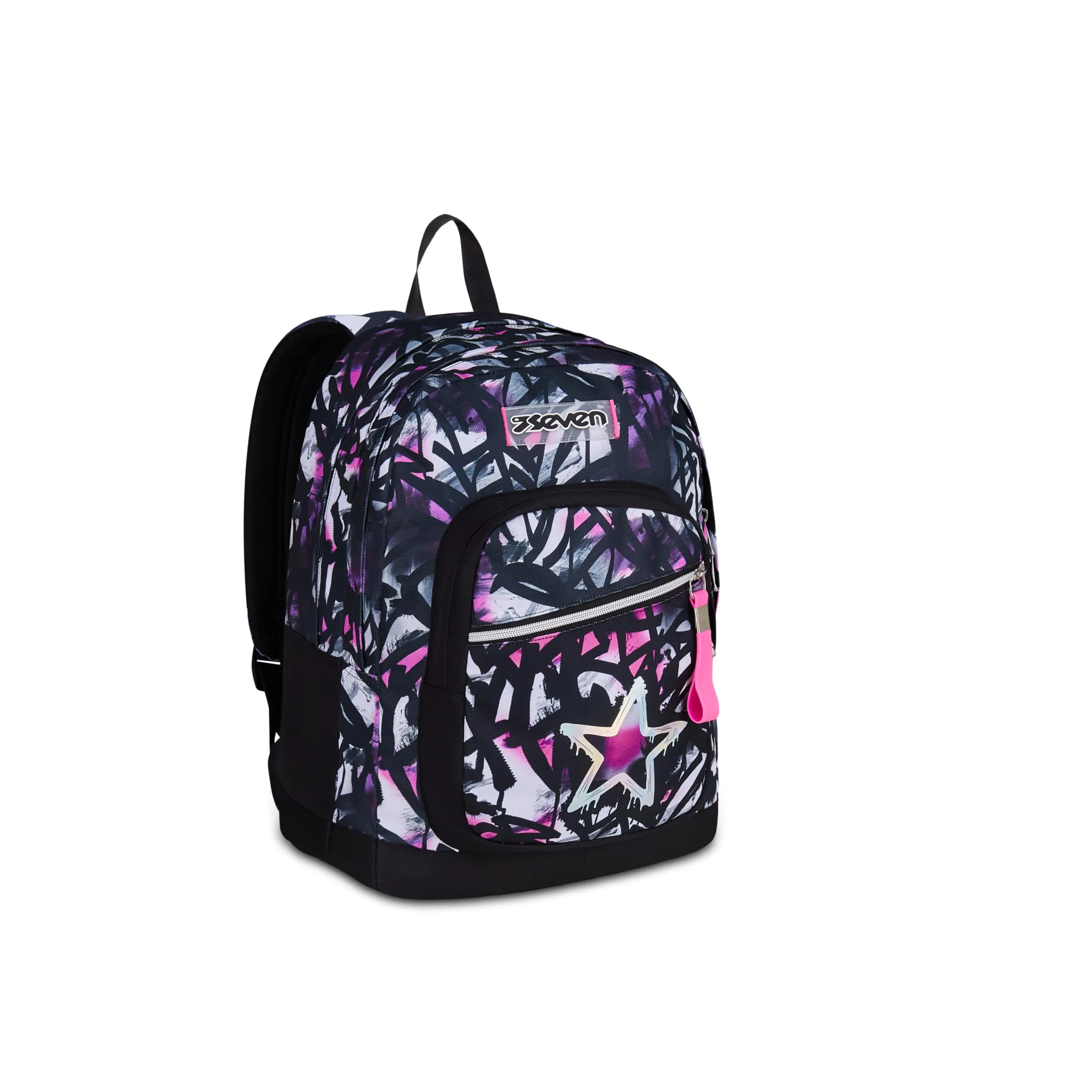 Seven New Fit Zaino Starnova, Doppio Scomparto, Fucsia/Nero - immagine 2