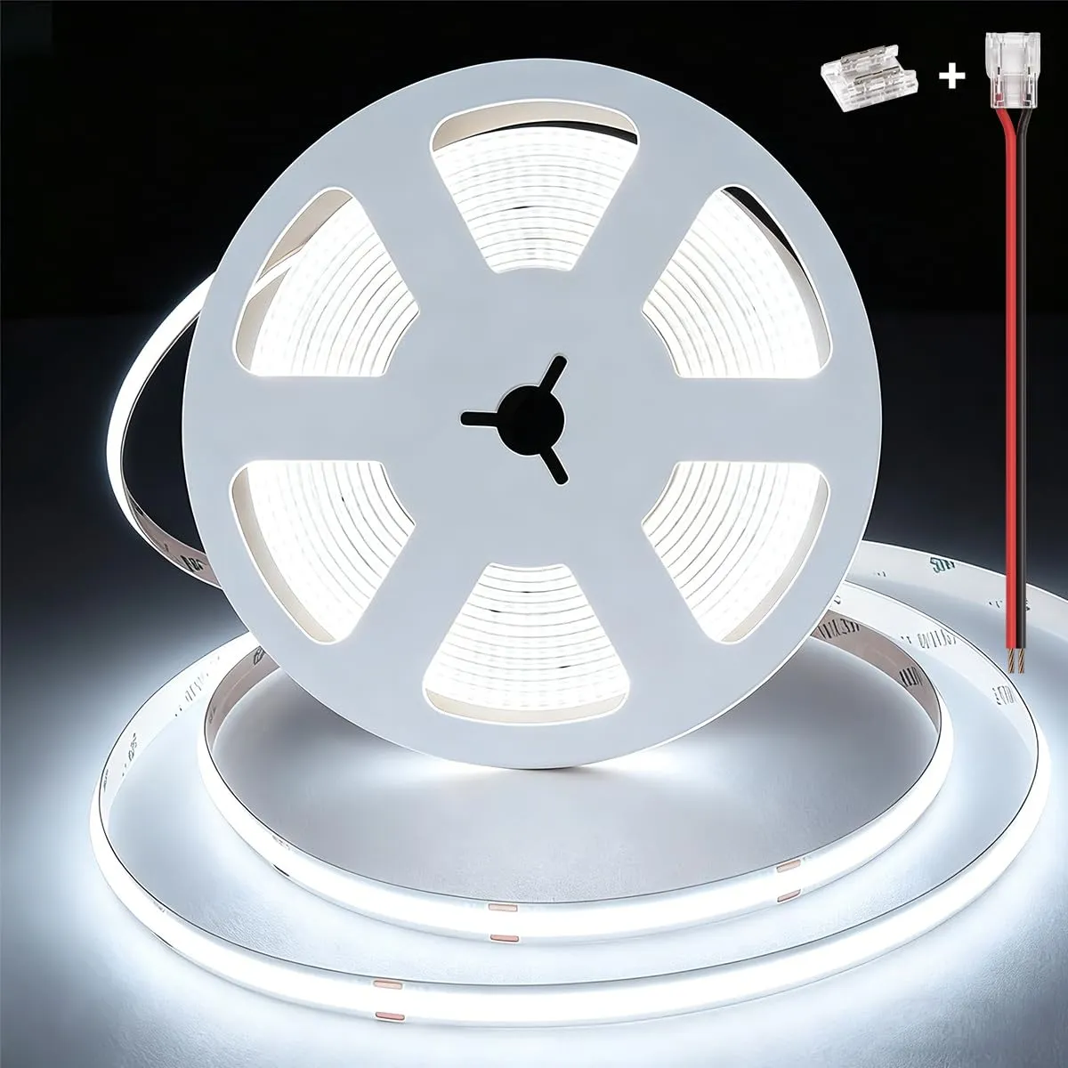 illuburg Striscia LED COB 24V Bianco Freddo 6000K 2,5m 480LED/m CRI90+ Dimmerabile Autoadesiva - immagine 1