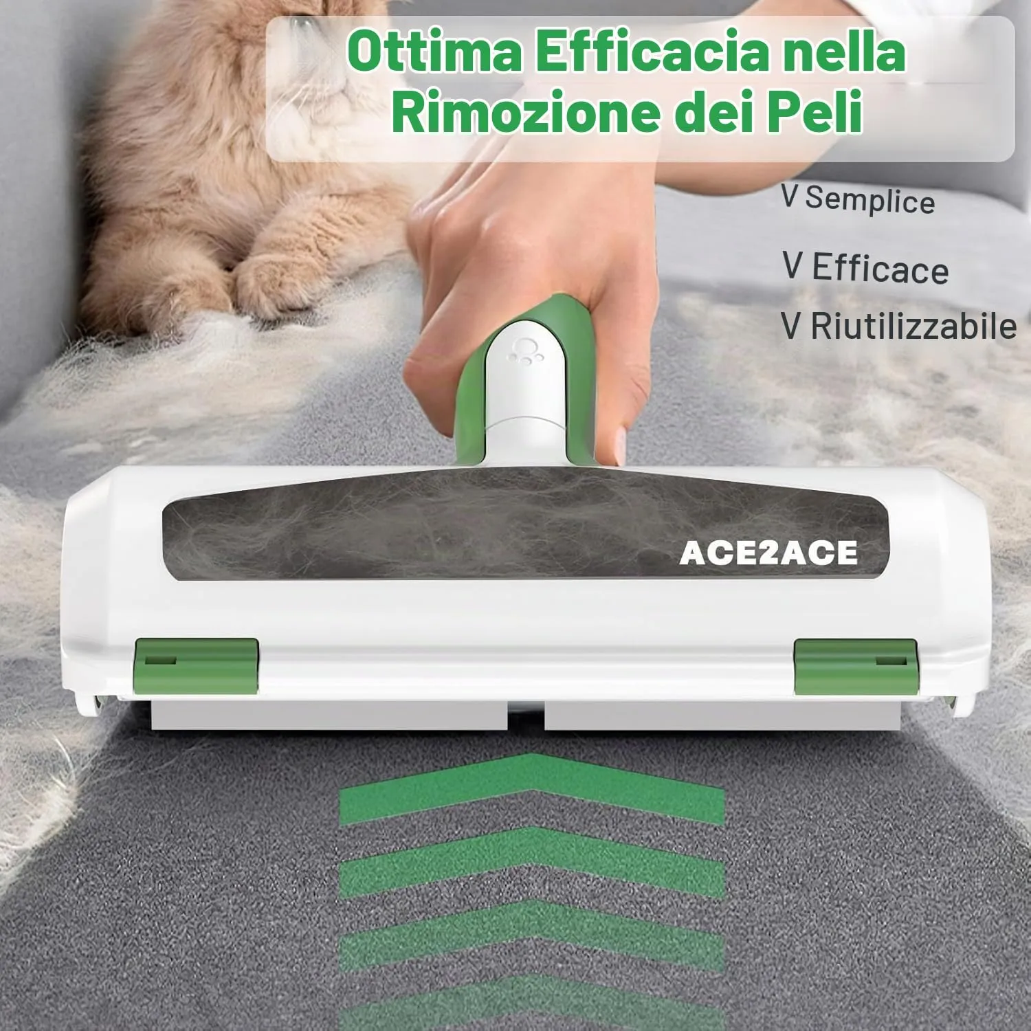 ACE2ACE Spazzola Togli Peli per Animali, Cane e Gatto - immagine 3
