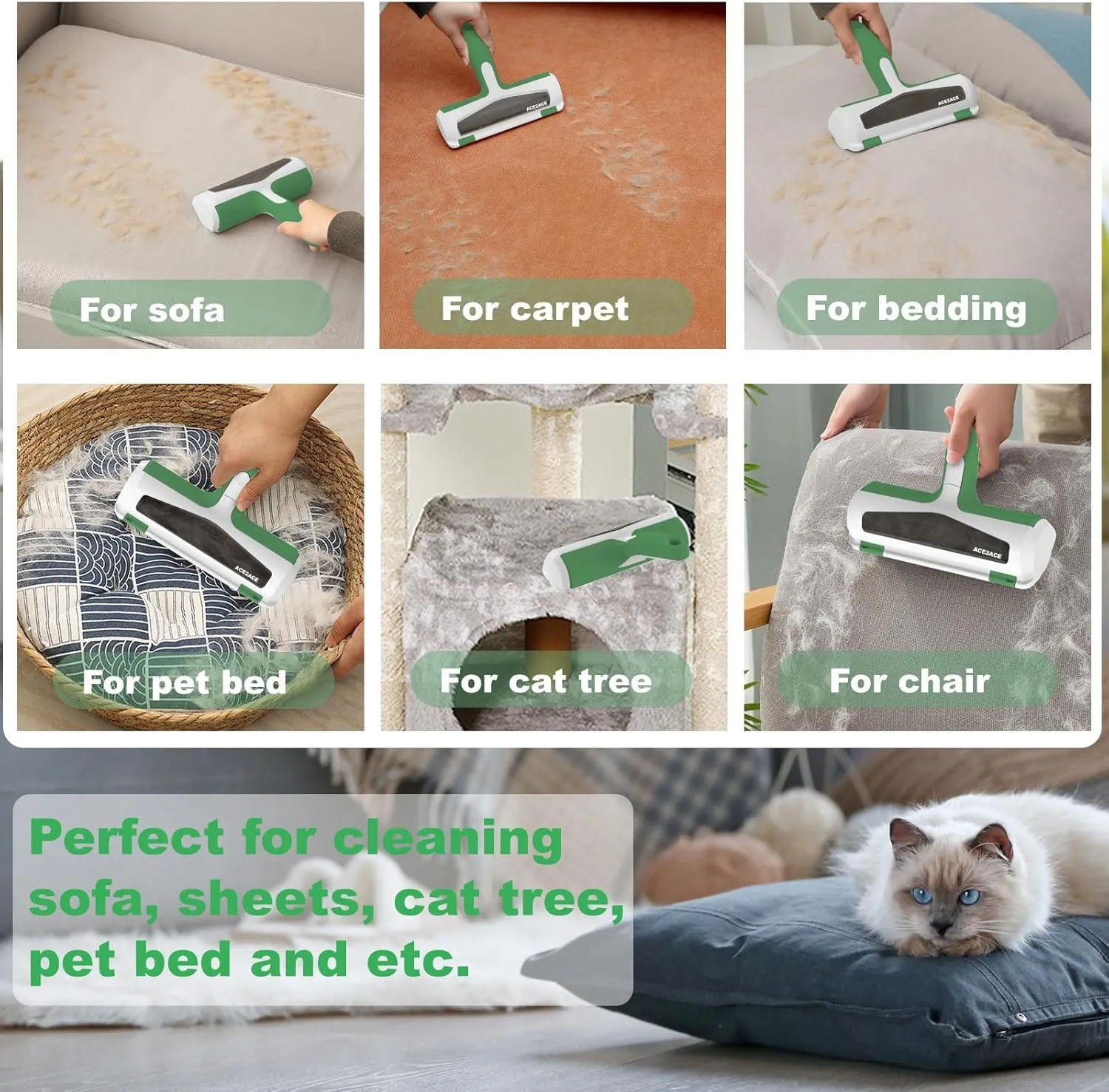 ACE2ACE Spazzola Togli Peli per Animali, Cane e Gatto - immagine 6