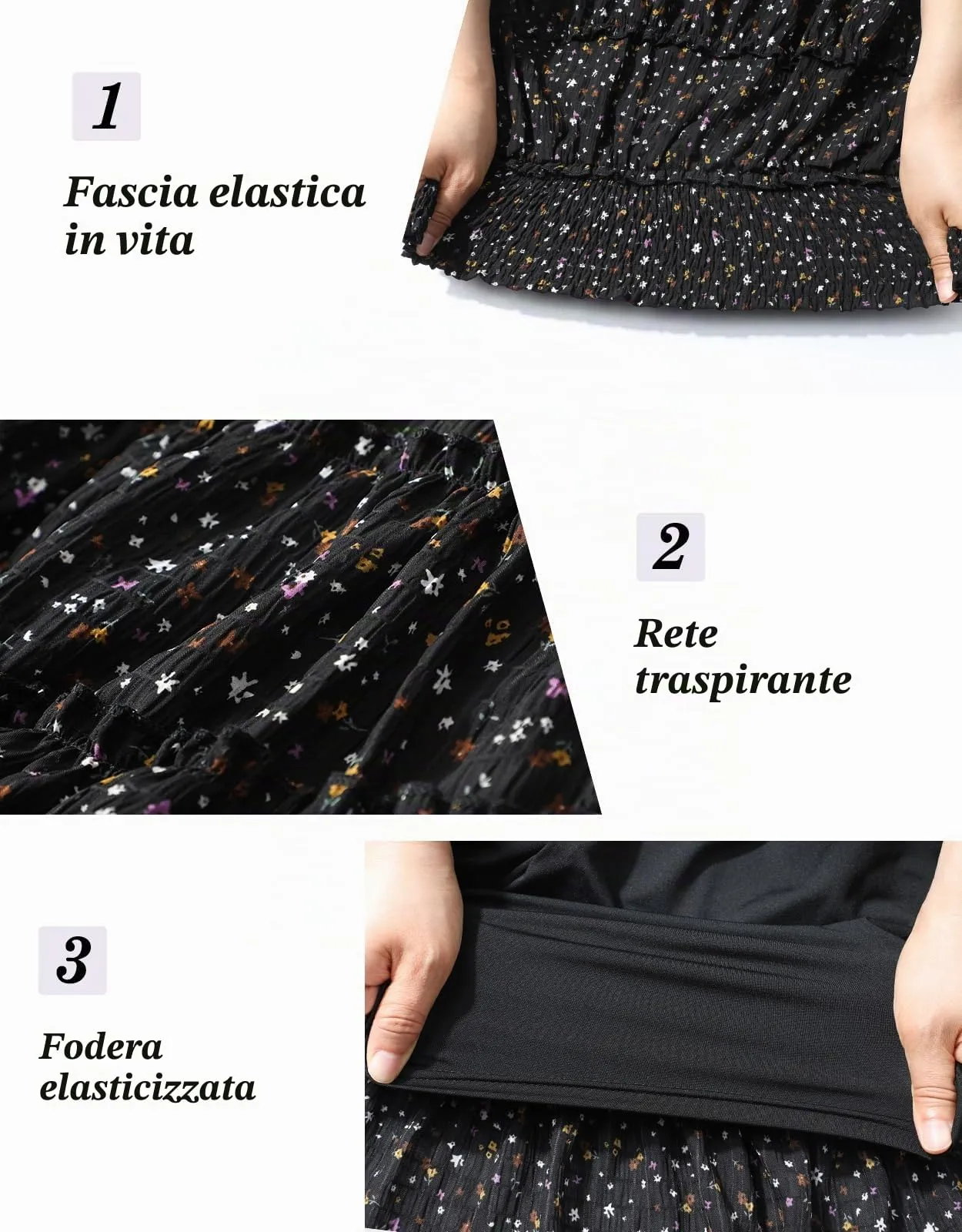 Adigaber Donna Mini Gonna Vita Alta Tinta Unita con Pantaloncini - immagine 6