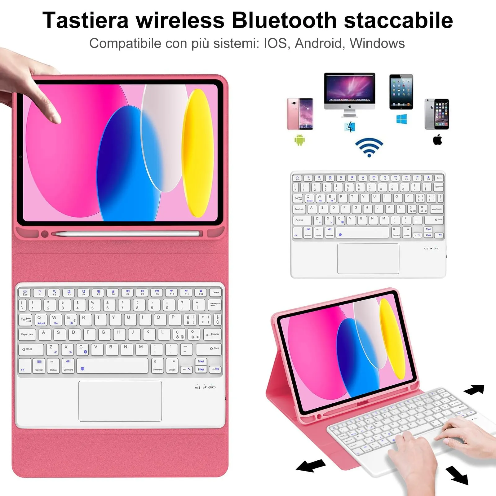 IVEOPPE Tastiera per iPad 11 Generazione 11" (2025) e iPad 10 Generazione 10.9" (2022) - immagine 3