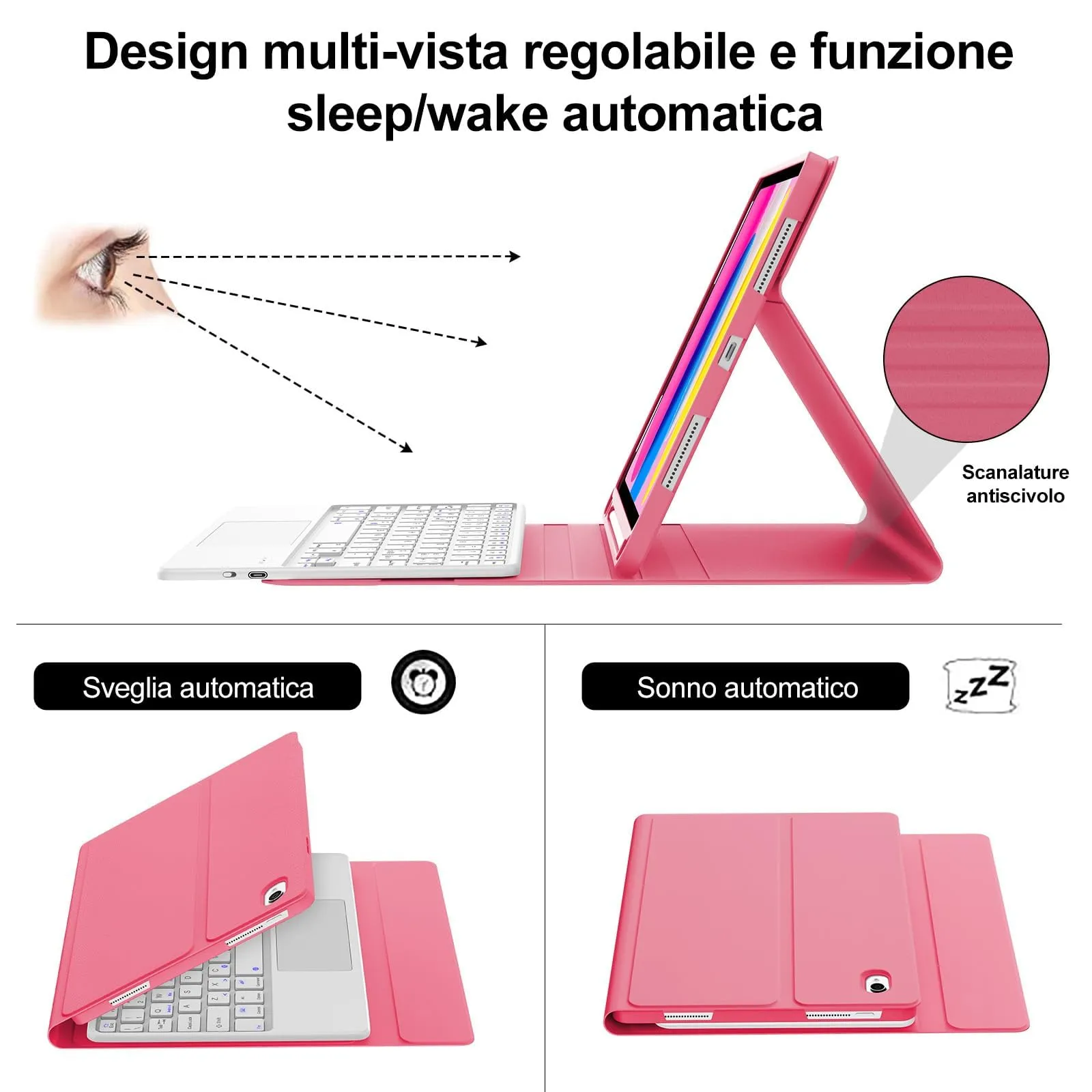 IVEOPPE Tastiera per iPad 11 Generazione 11" (2025) e iPad 10 Generazione 10.9" (2022) - immagine 5