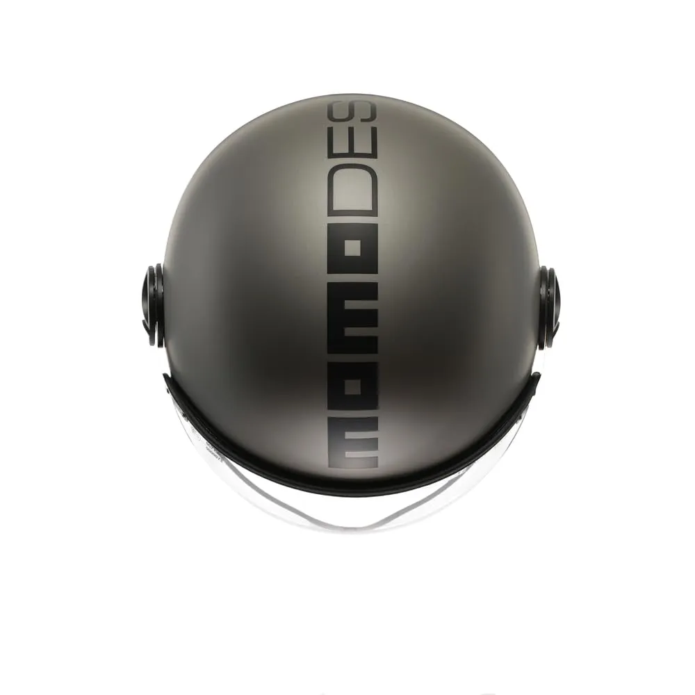 MOMO Design FGTR EVO E2206 Casco Moto Jet con Visiera Doppia, Titanio/Nero Opaco, XL - immagine 6