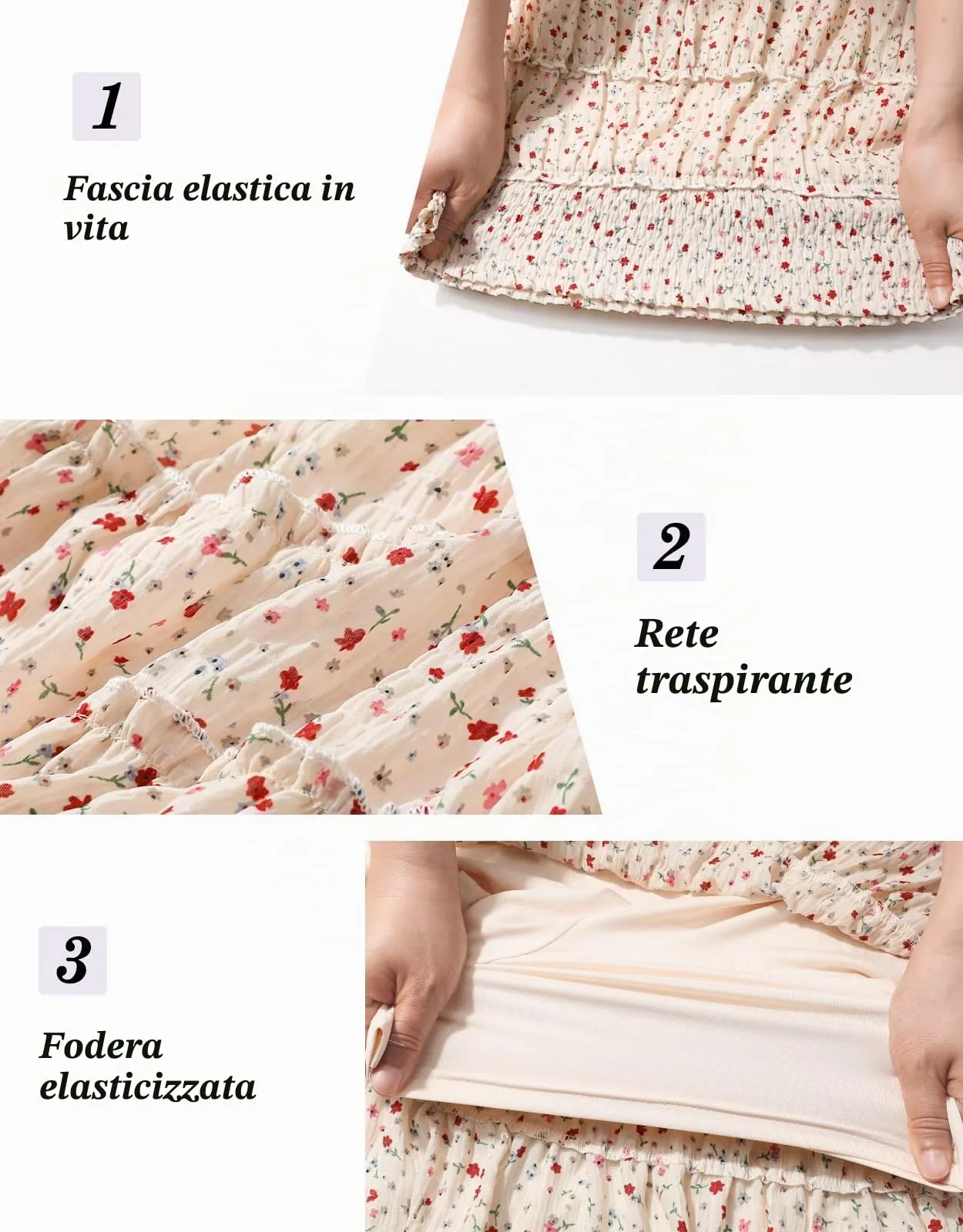 Adigaber Donna Mini Gonna Vita Alta Tinta Unita con Pantaloncini - immagine 6