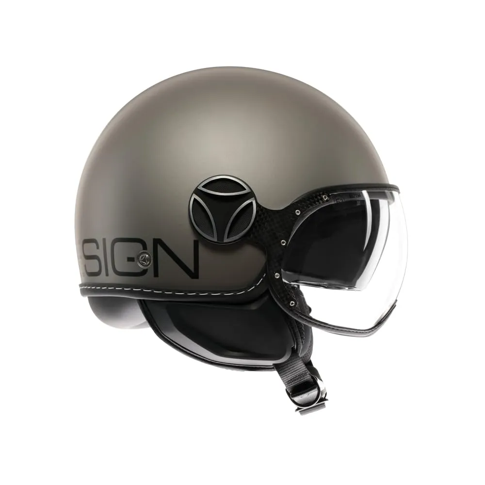 MOMO Design FGTR EVO E2206 Casco Moto Jet con Visiera Doppia, Titanio/Nero opaco, L - immagine 3