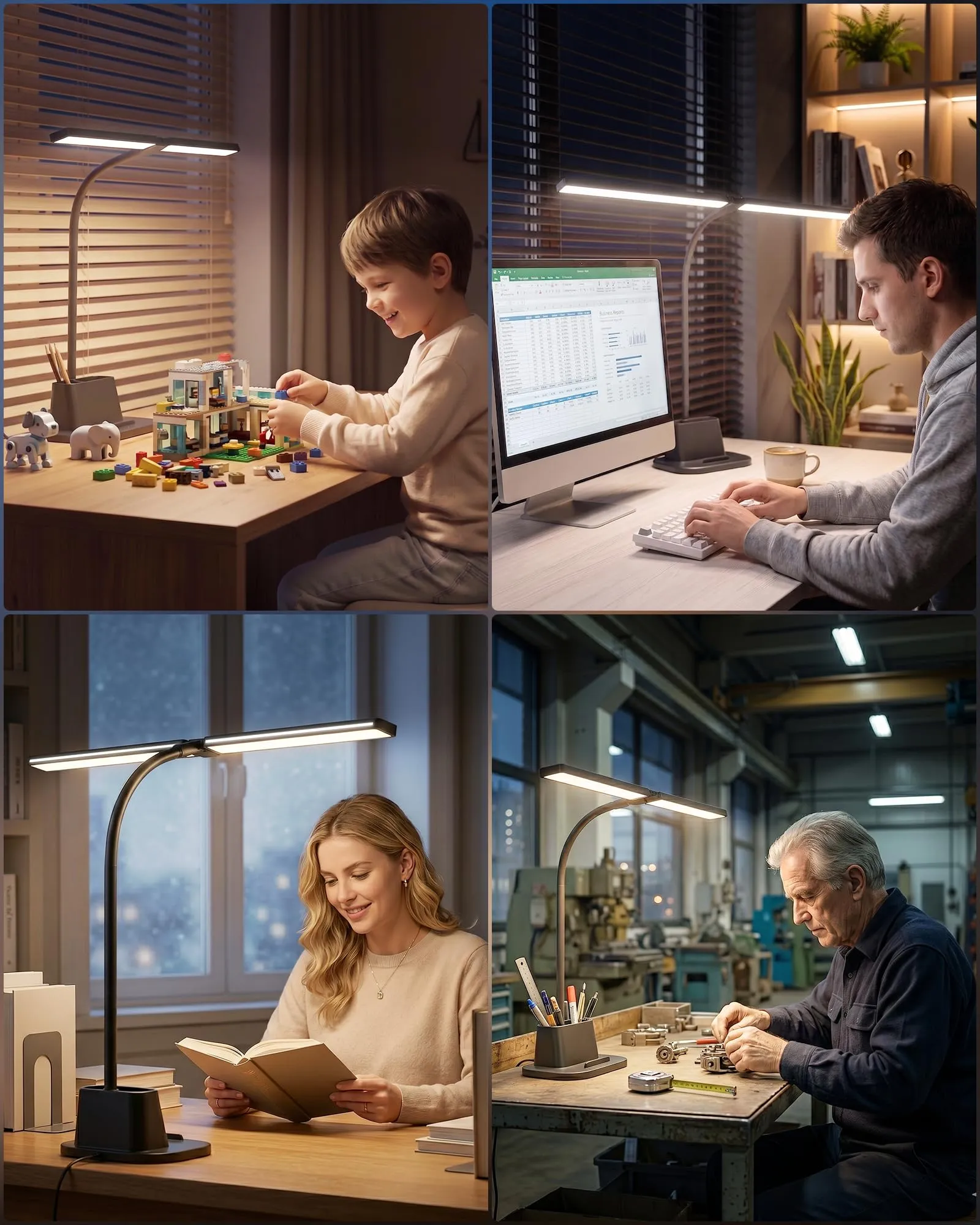 Ylatoial Lampada da Scrivania LED Doppia Testa LS65, 25 Modalità, 5 Temperature di Colore, Nero - immagine 7
