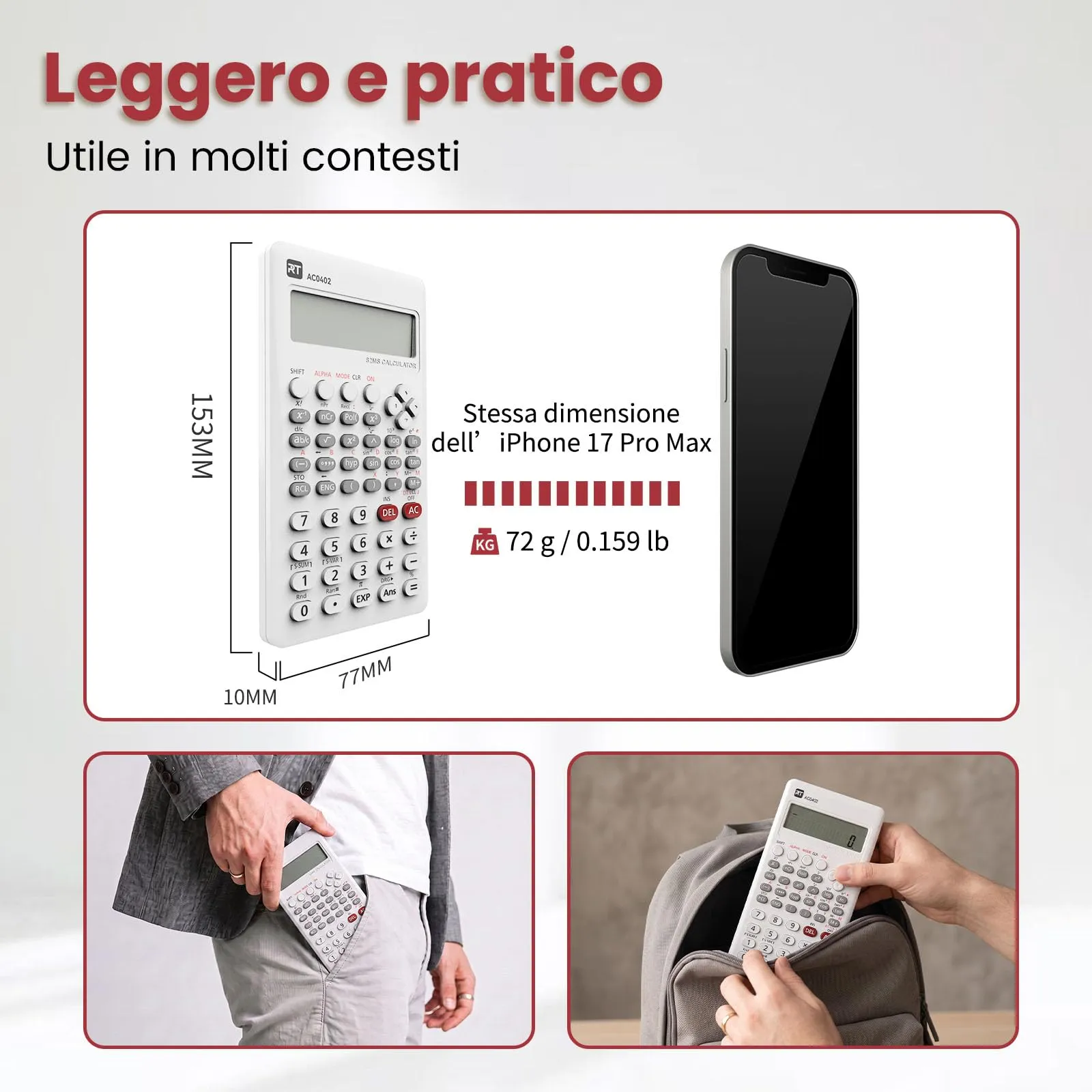 ROATEE 82MS Calcolatrice Scientifica con 240 Funzioni - immagine 6