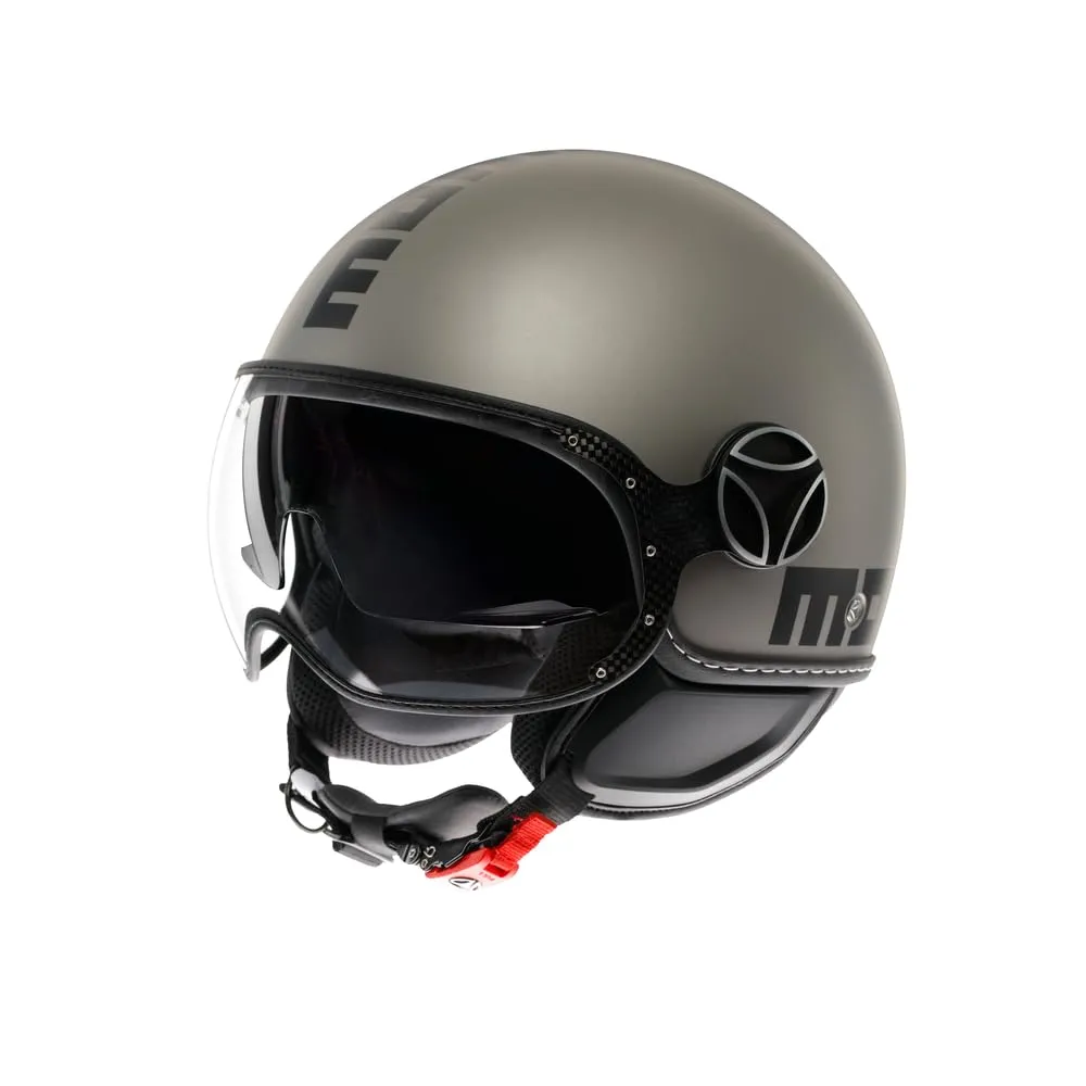 Momo Design FGTR EVO E2206 Casco Moto Jet con Visiera Doppia, Titanio/Nero Opaco, S - immagine 1