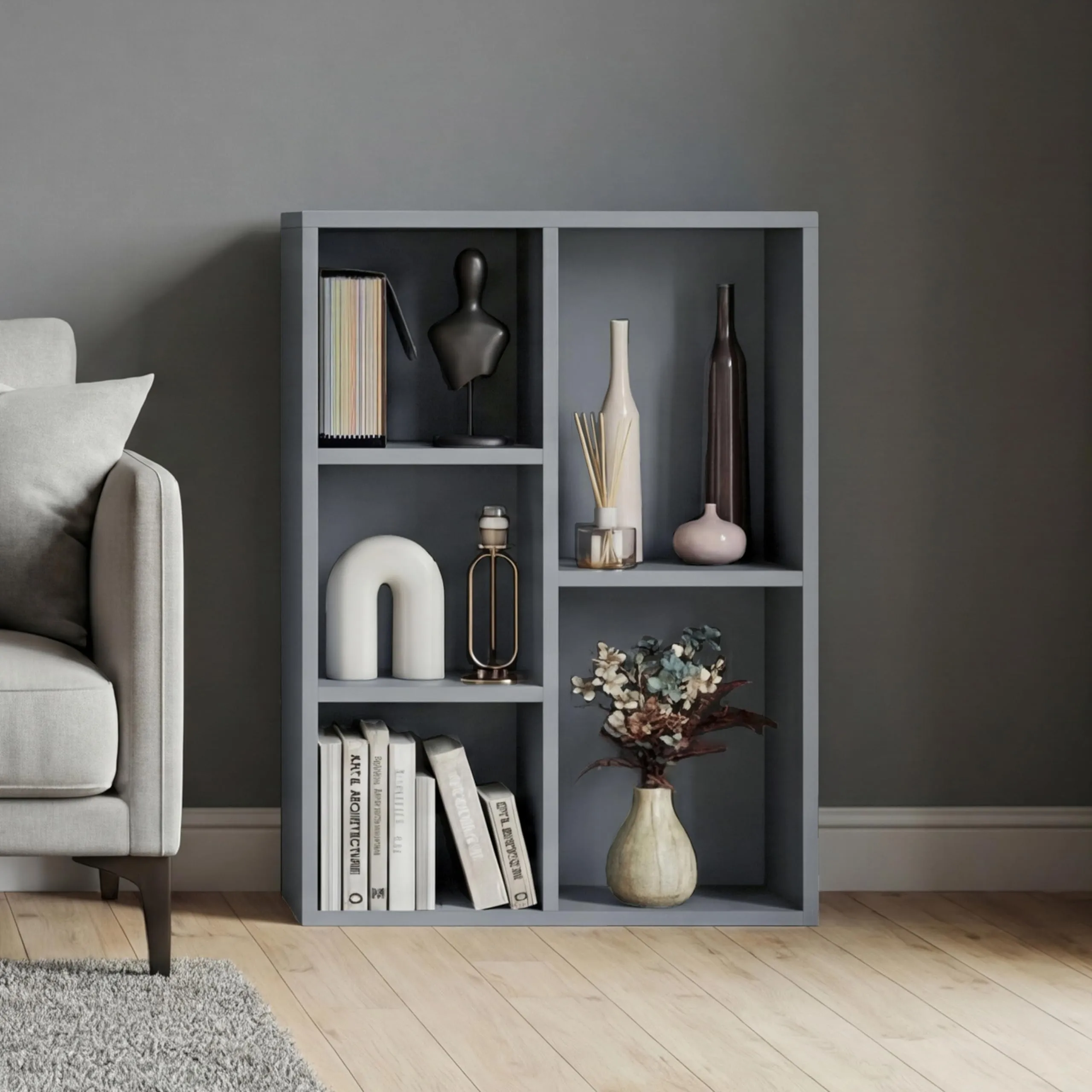 Vida Designs Scaffale a 5 cubi in legno, Grigio - immagine 1