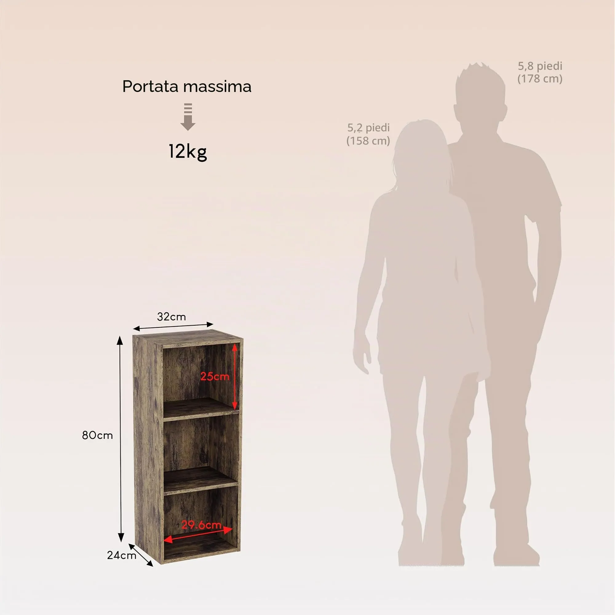 Vida Designs Oxford Libreria a 3 ripiani a cubo in legno scuro - immagine 7