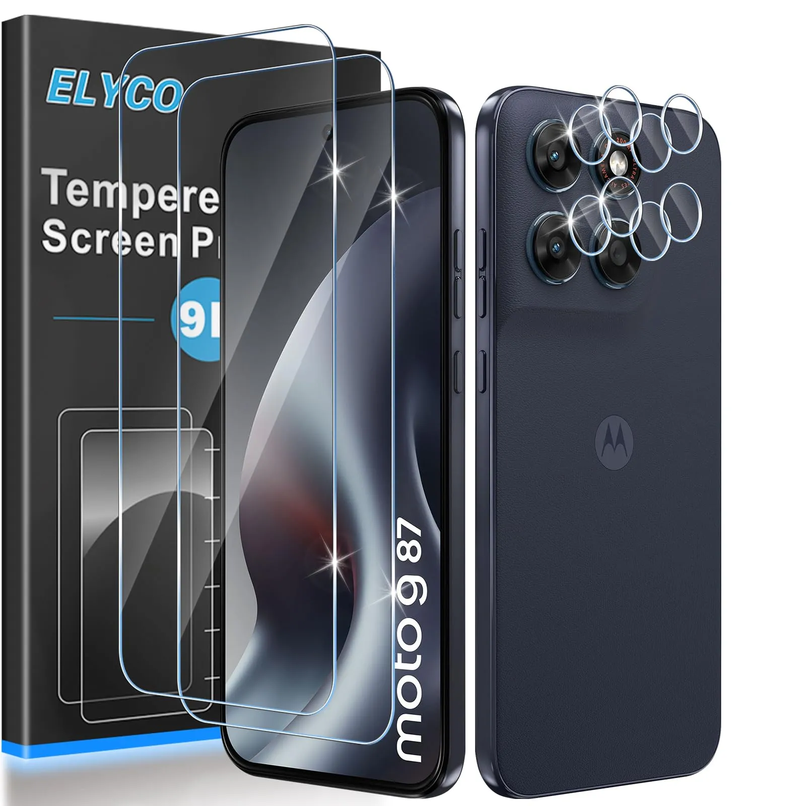 ELYCO Vetro Temperato per Motorola Moto G87, 2+2 Pezzi - immagine 1